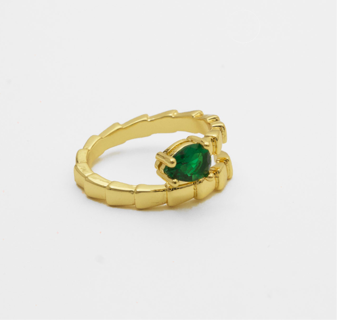 Emerald Snake Ring