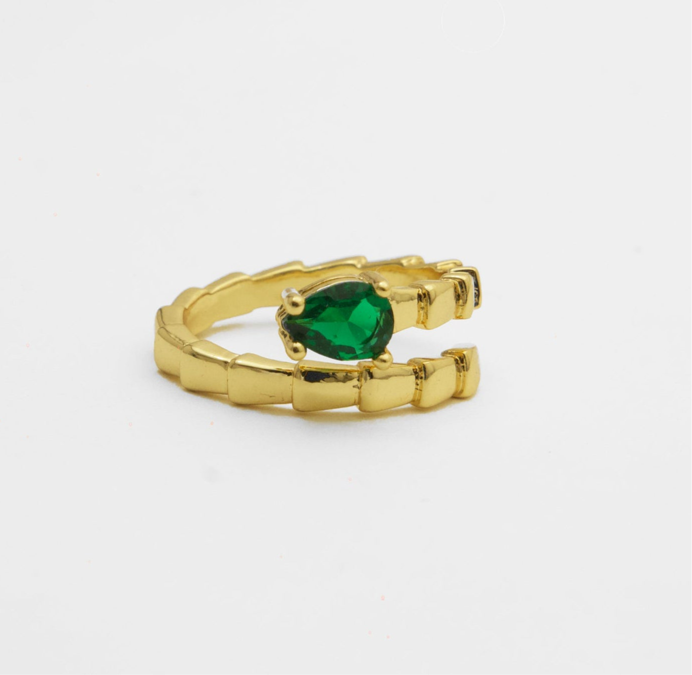 Emerald Snake Ring