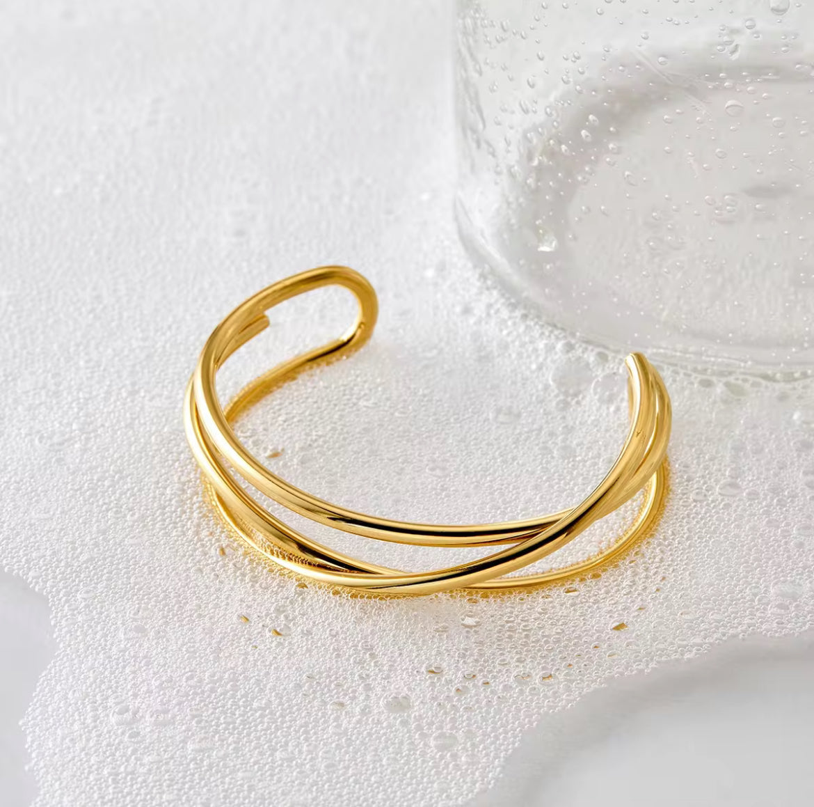 Triple Toned Curve Bangle