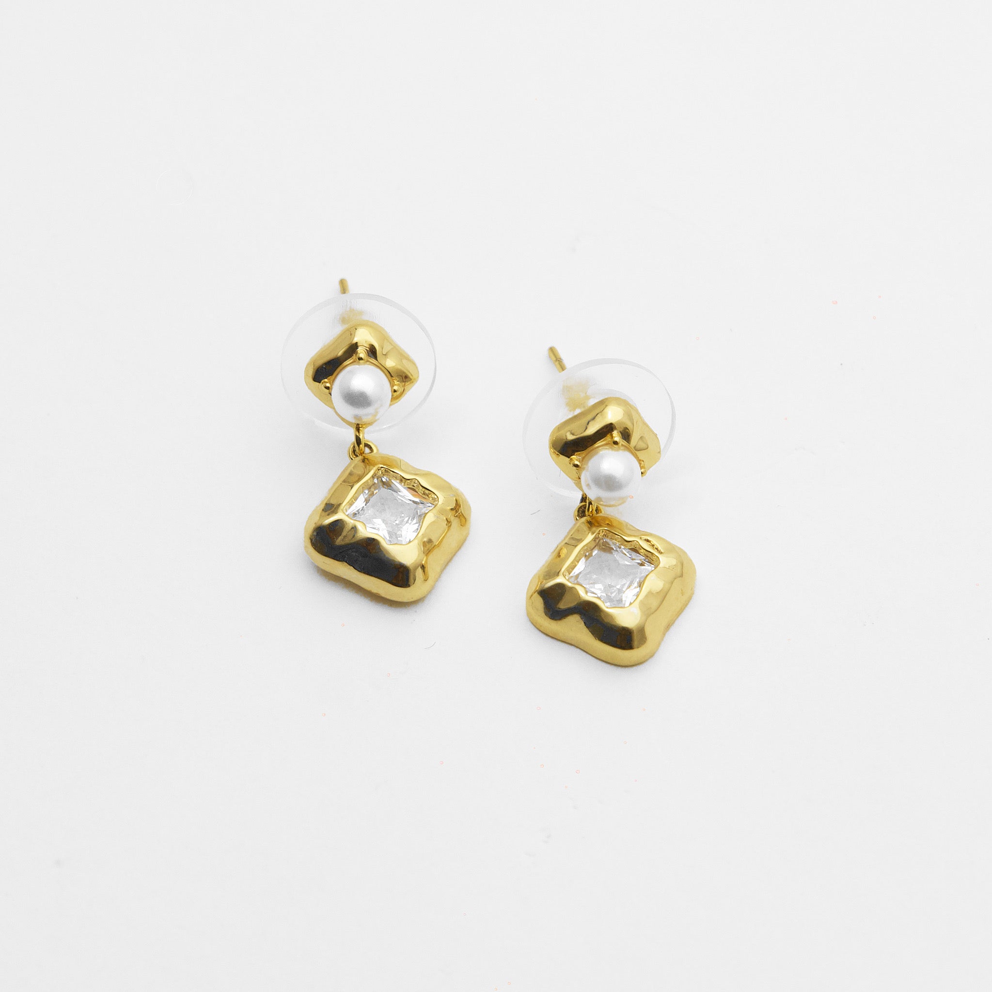 Gleam Square Drop Earrings
