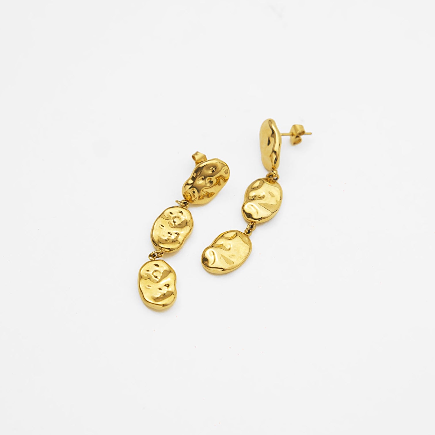 Abstract Foil Dangling Earrings