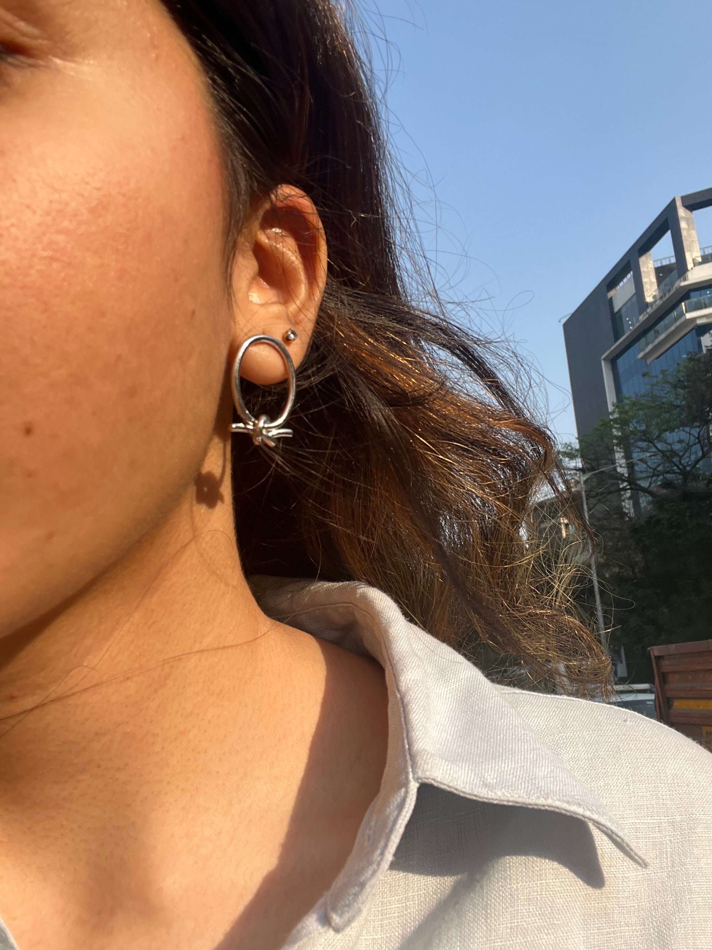 Silver Knot Earrings
