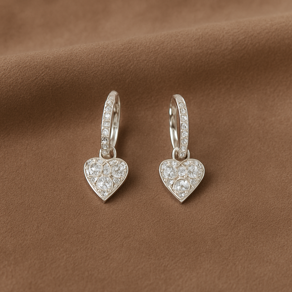 Frosted Heart Earrings
