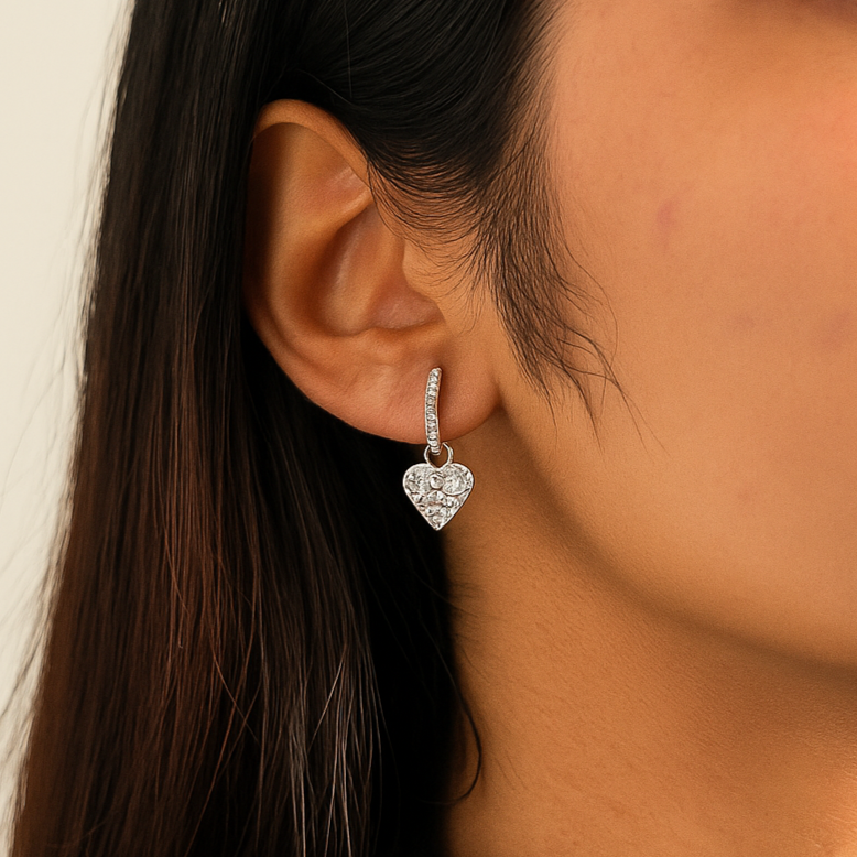 Frosted Heart Earrings