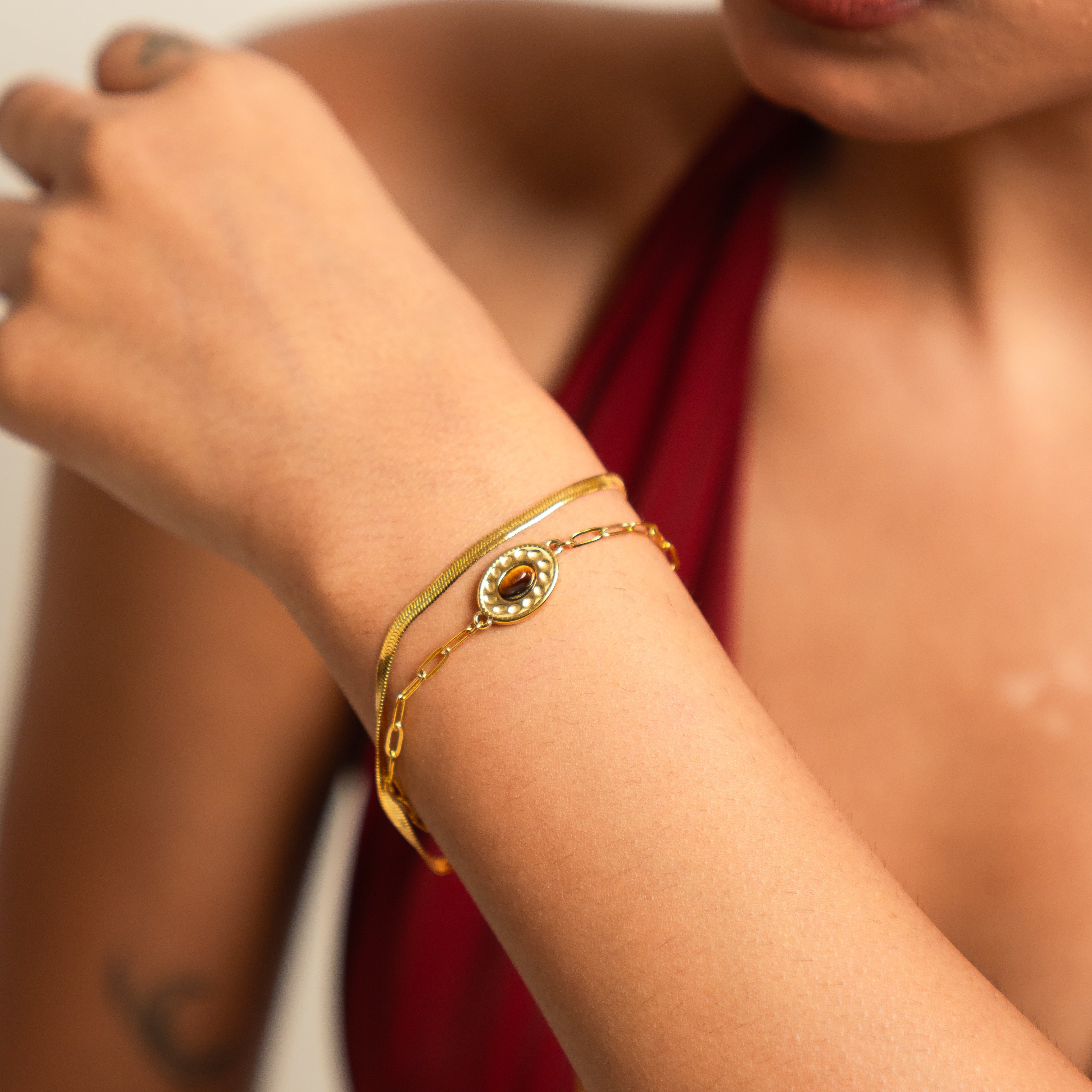 Eye Of The Tiger Layered Bracelet