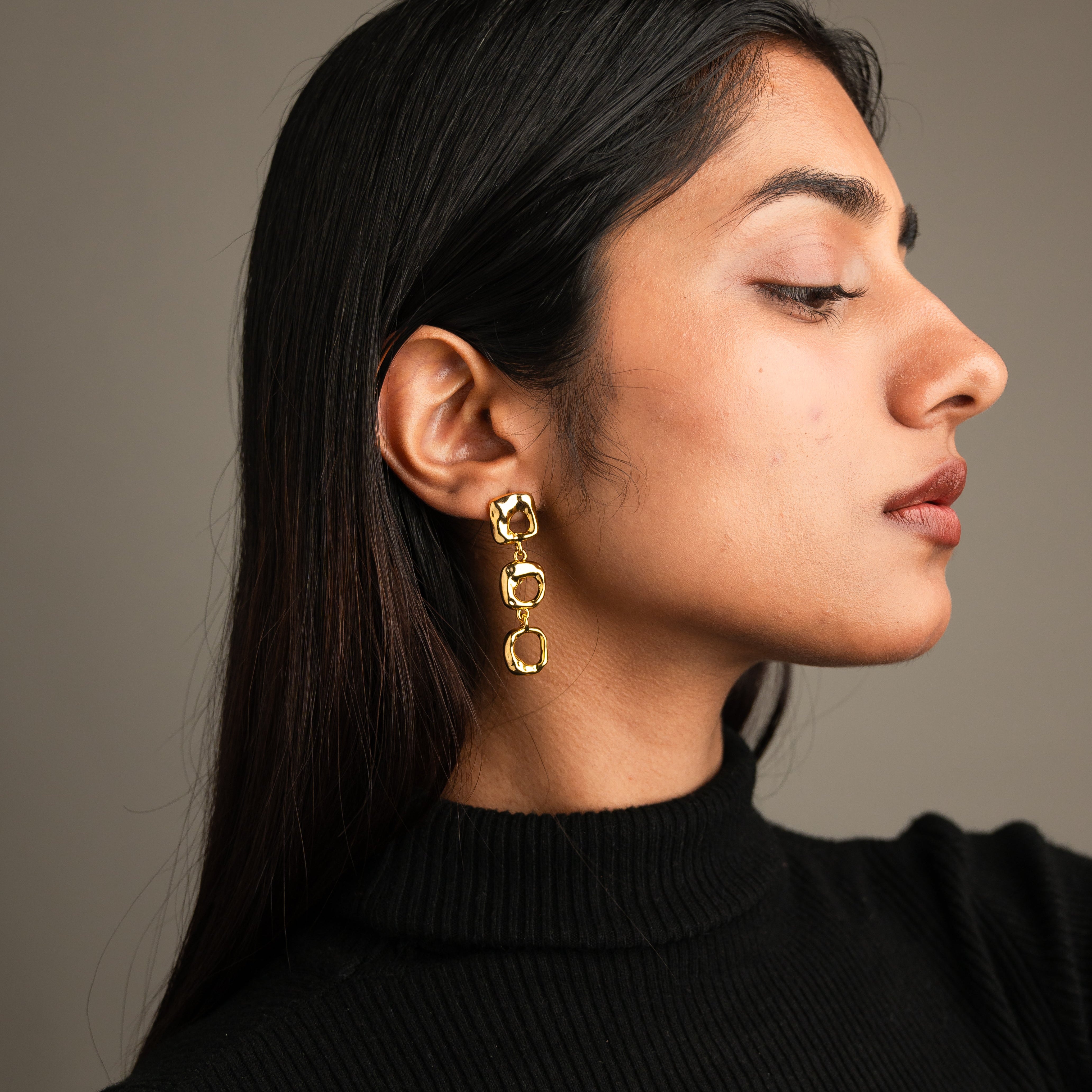 Trio Charm Drop Earrings