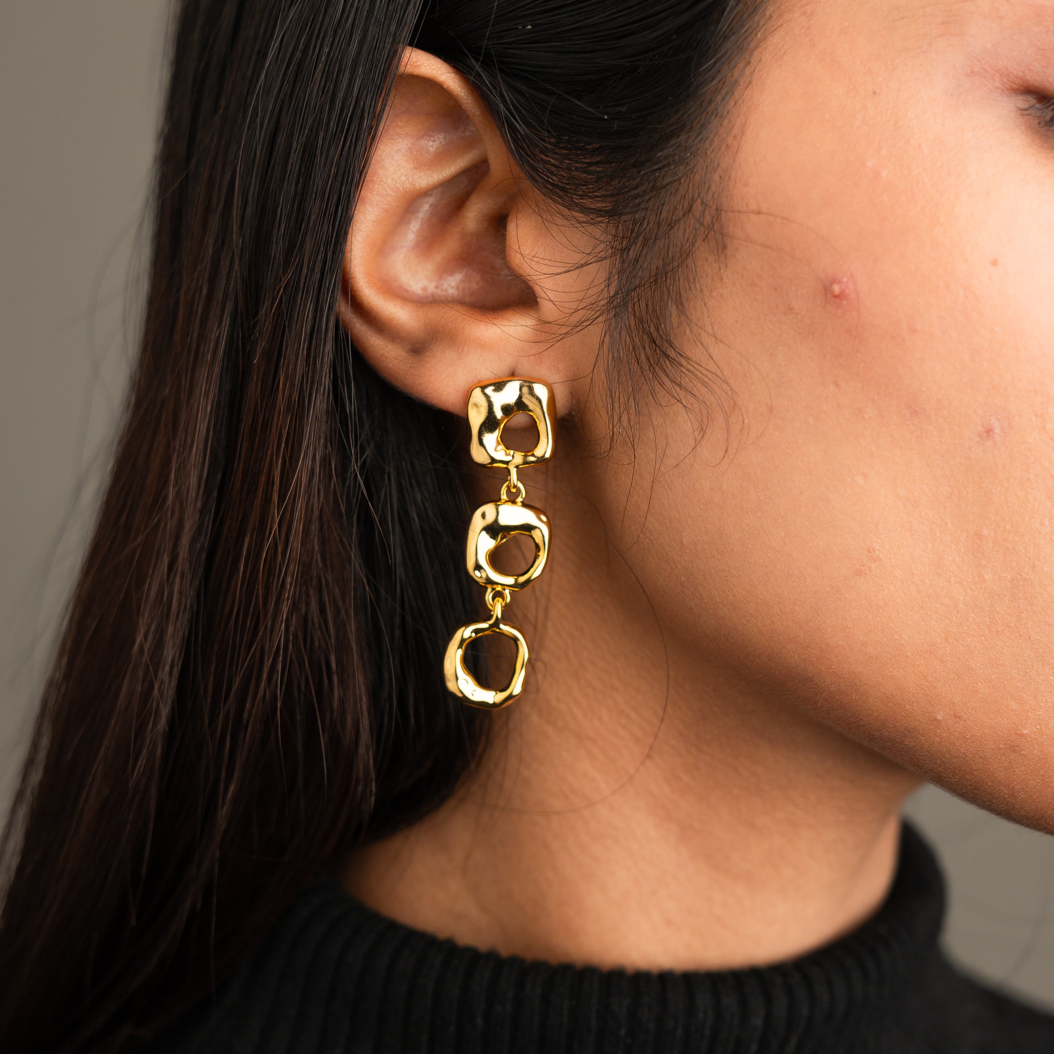 Trio Charm Drop Earrings