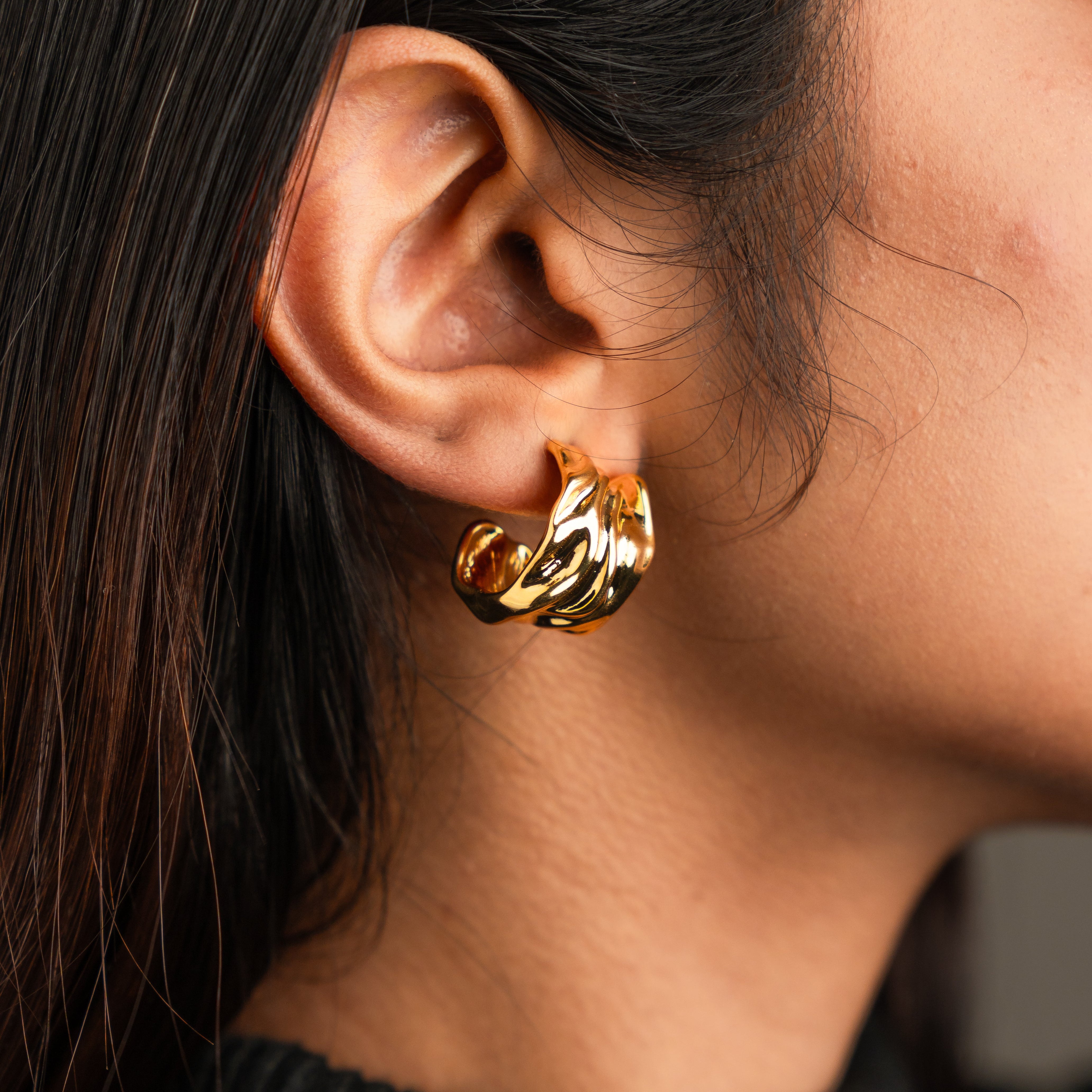 Abstract Hoop Earrings