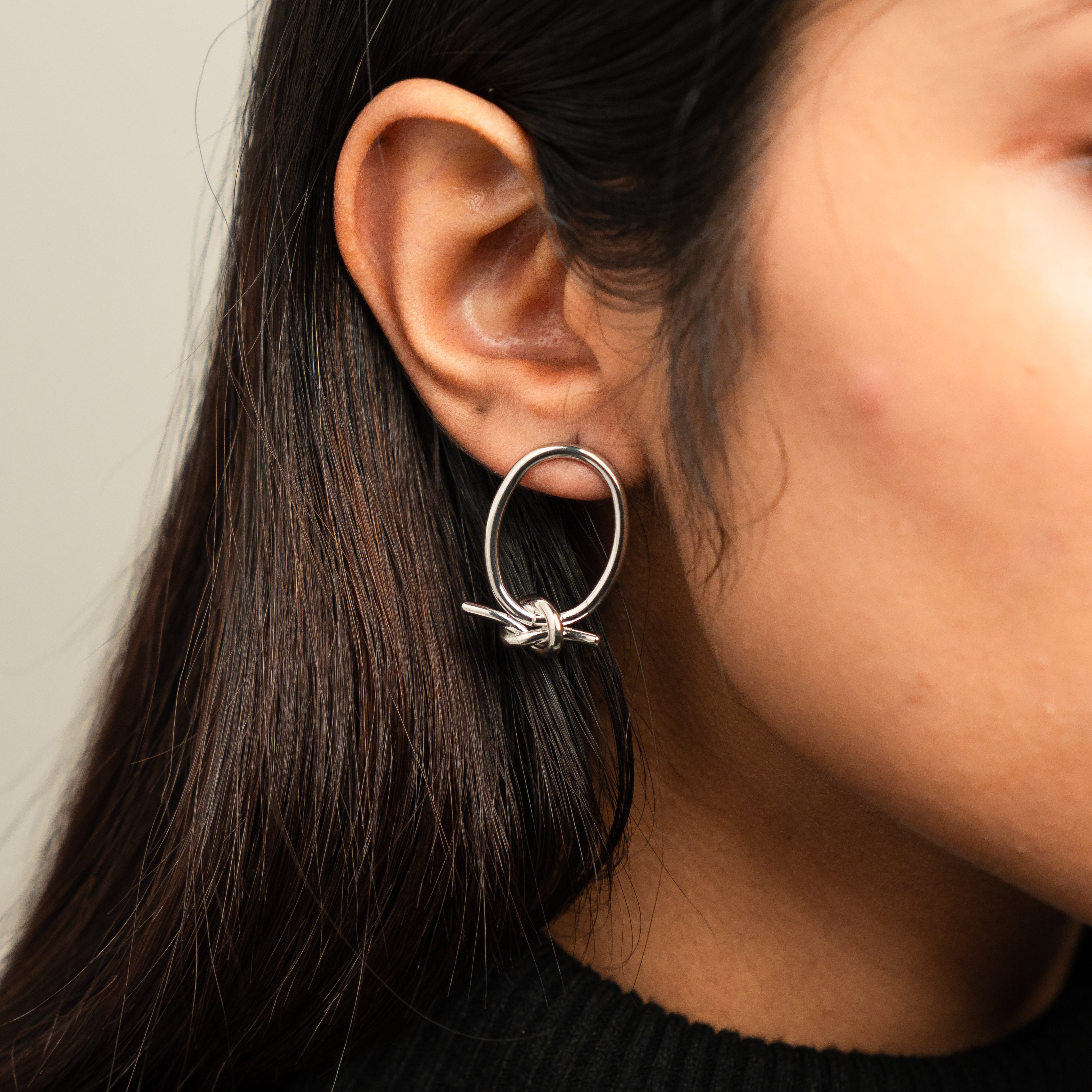 Silver Knot Earrings