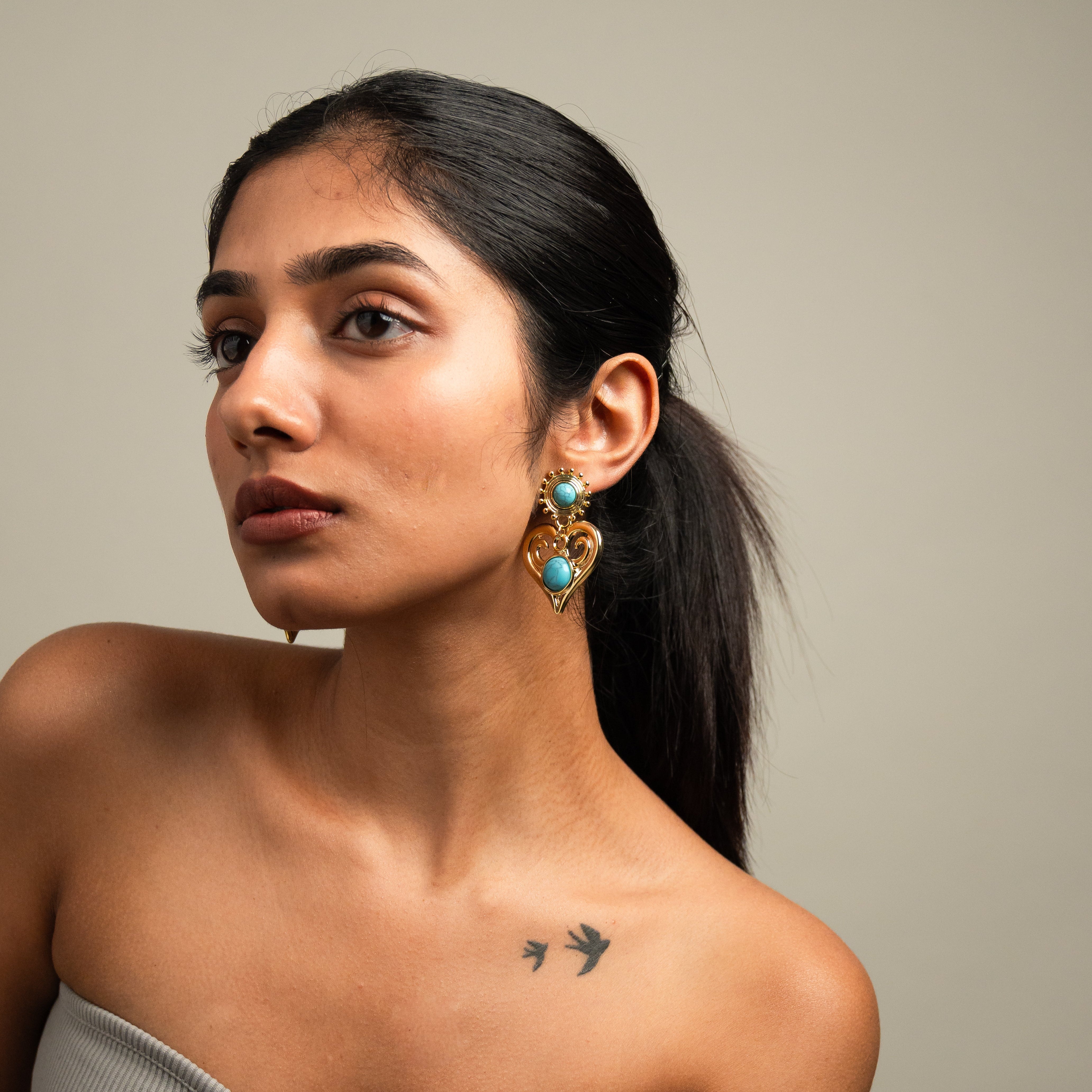 Electric Heart Statement Earrings