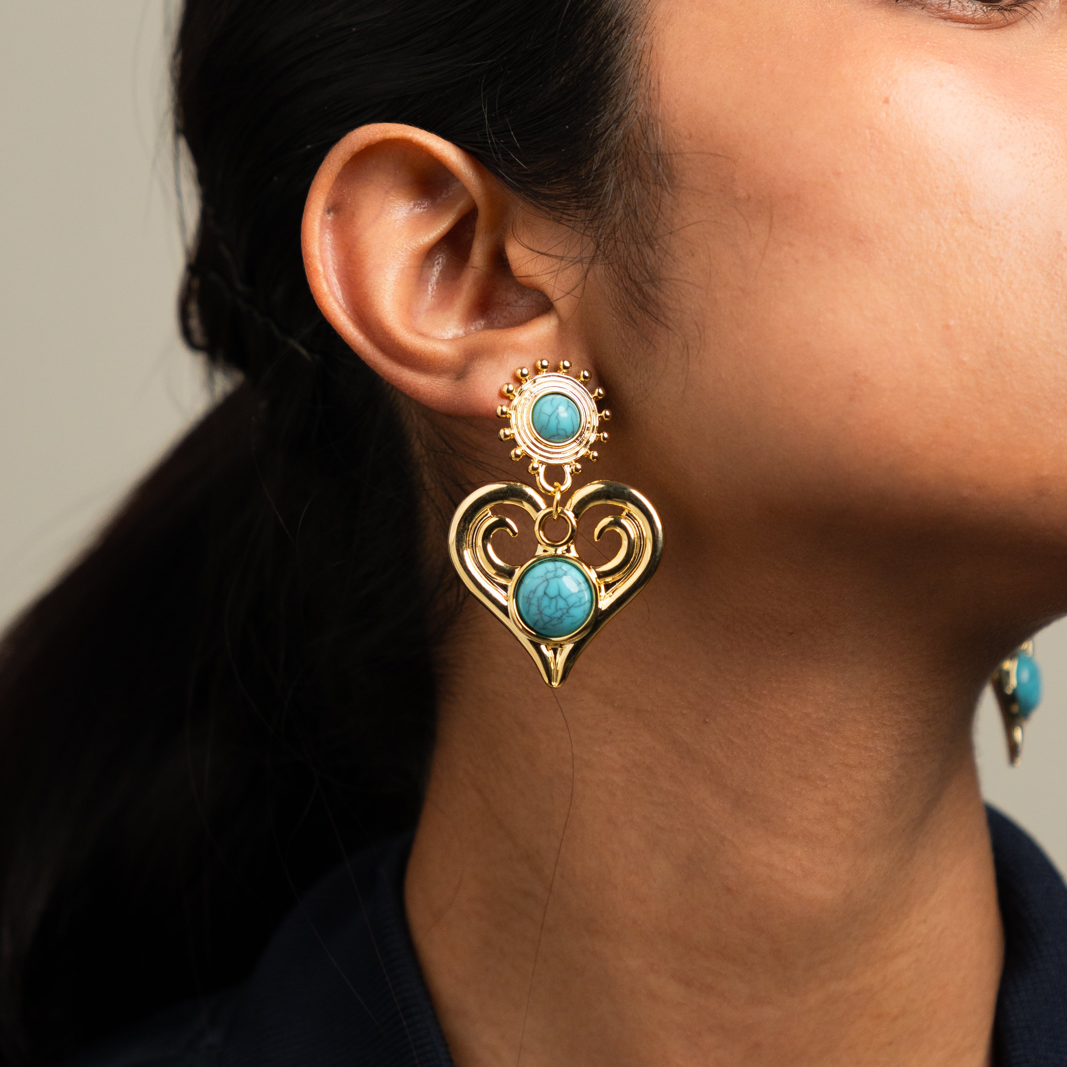 Electric Heart Statement Earrings