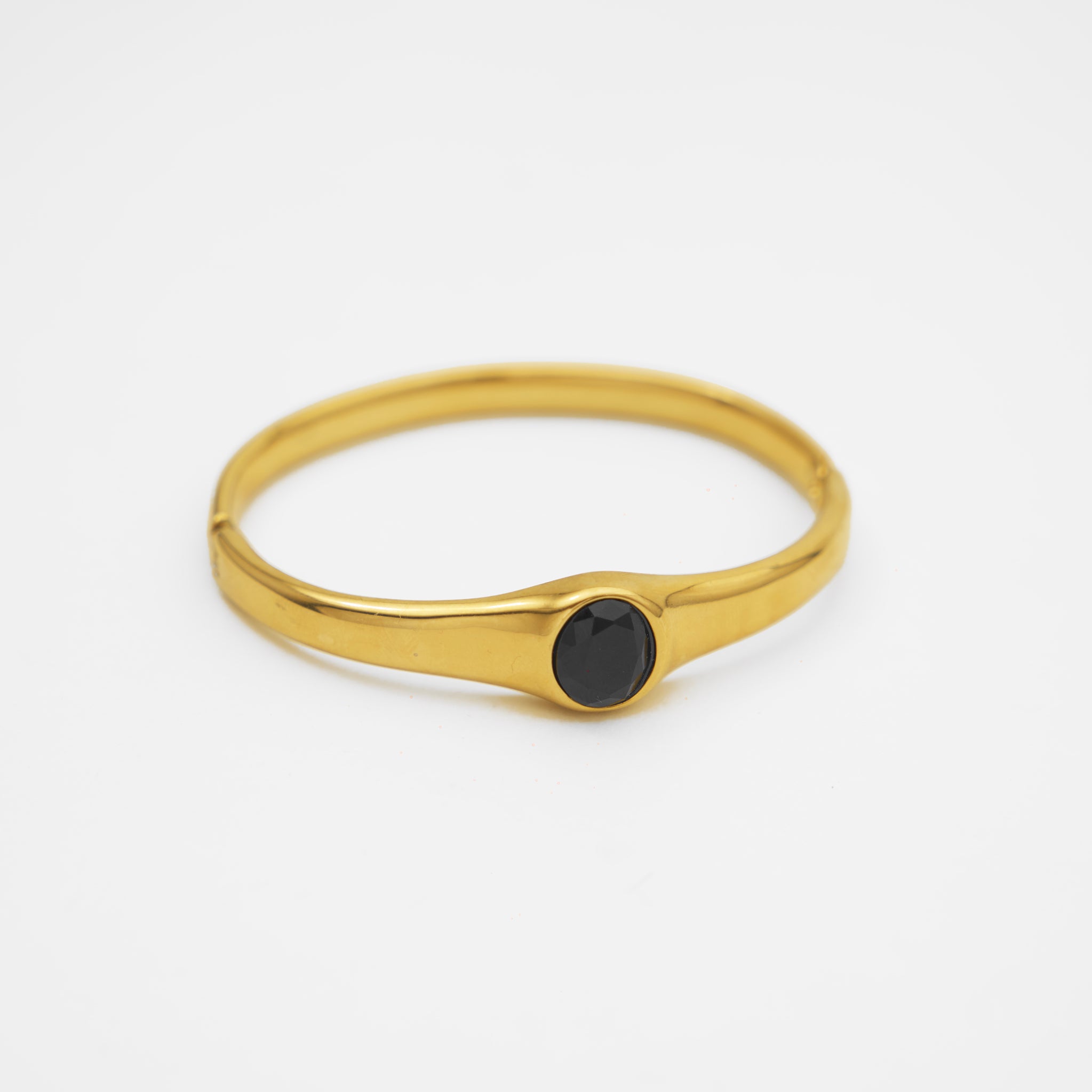 Black Gemstone Cuff Bangle
