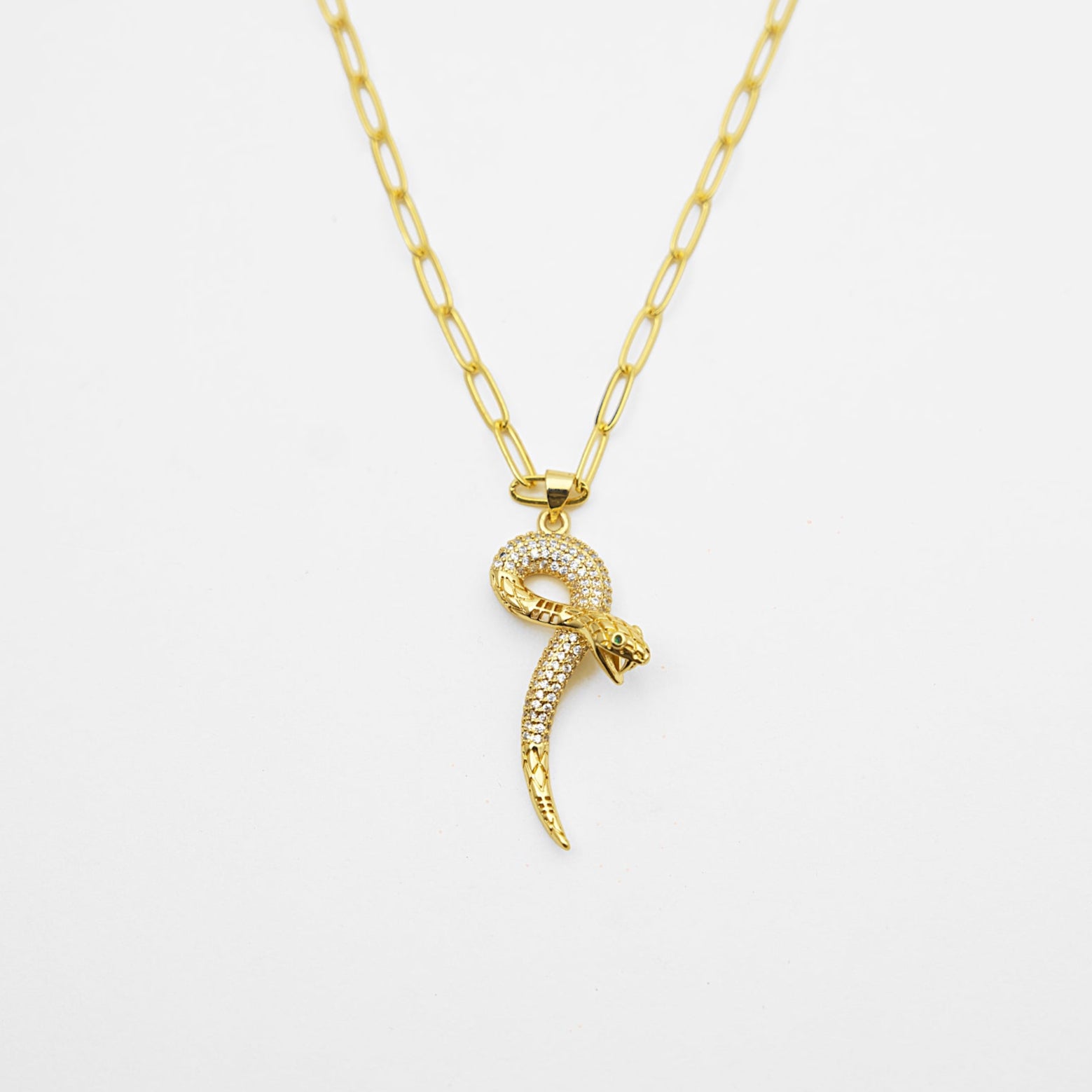 The Studded Snake Link Necklace