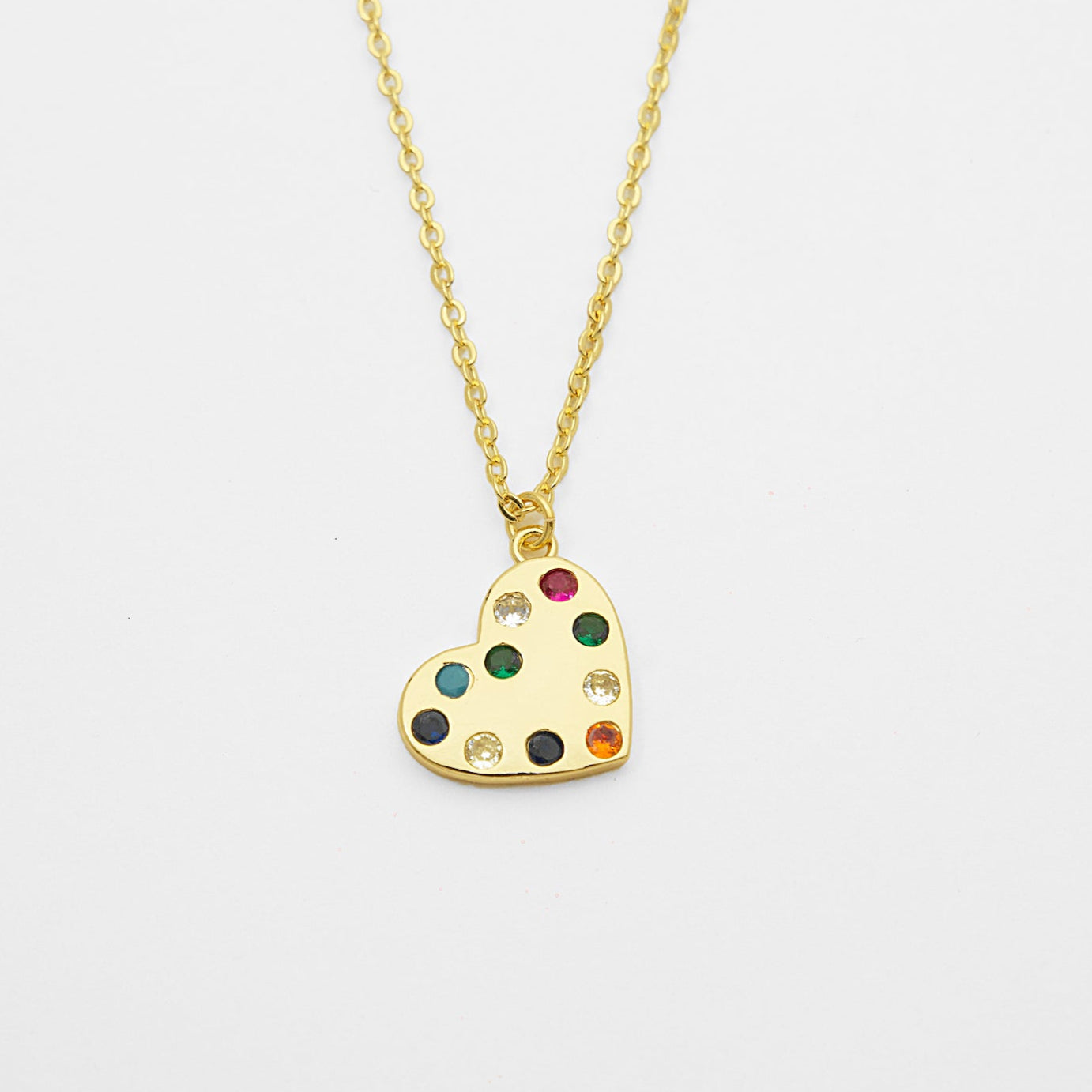 The Multi Stone Heart Necklace