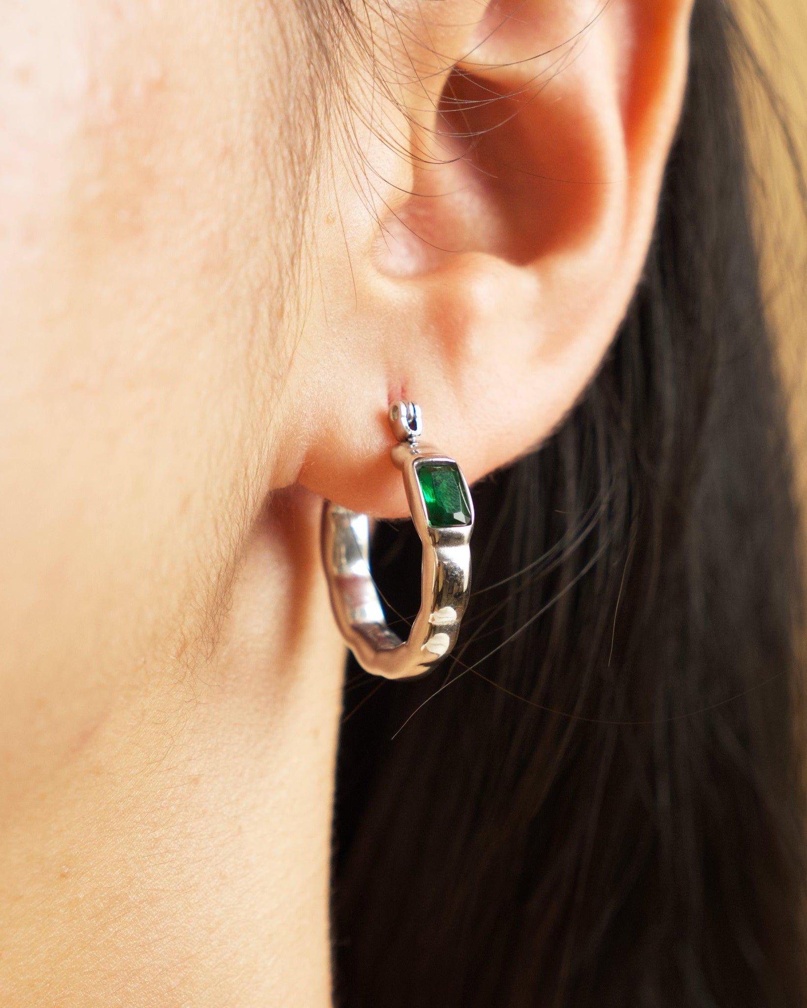 Emerald Envy Loop Hoops