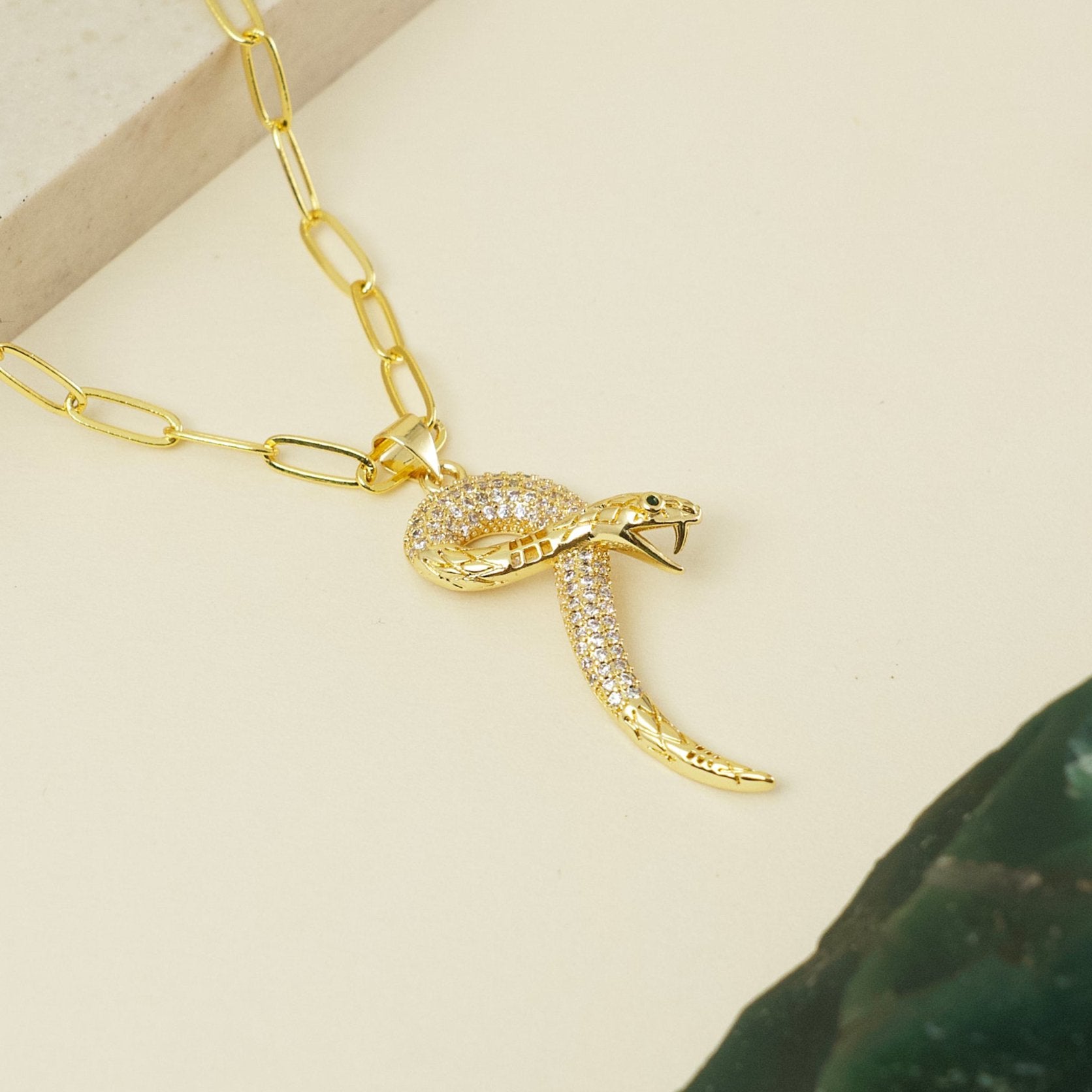 The Studded Snake Link Necklace