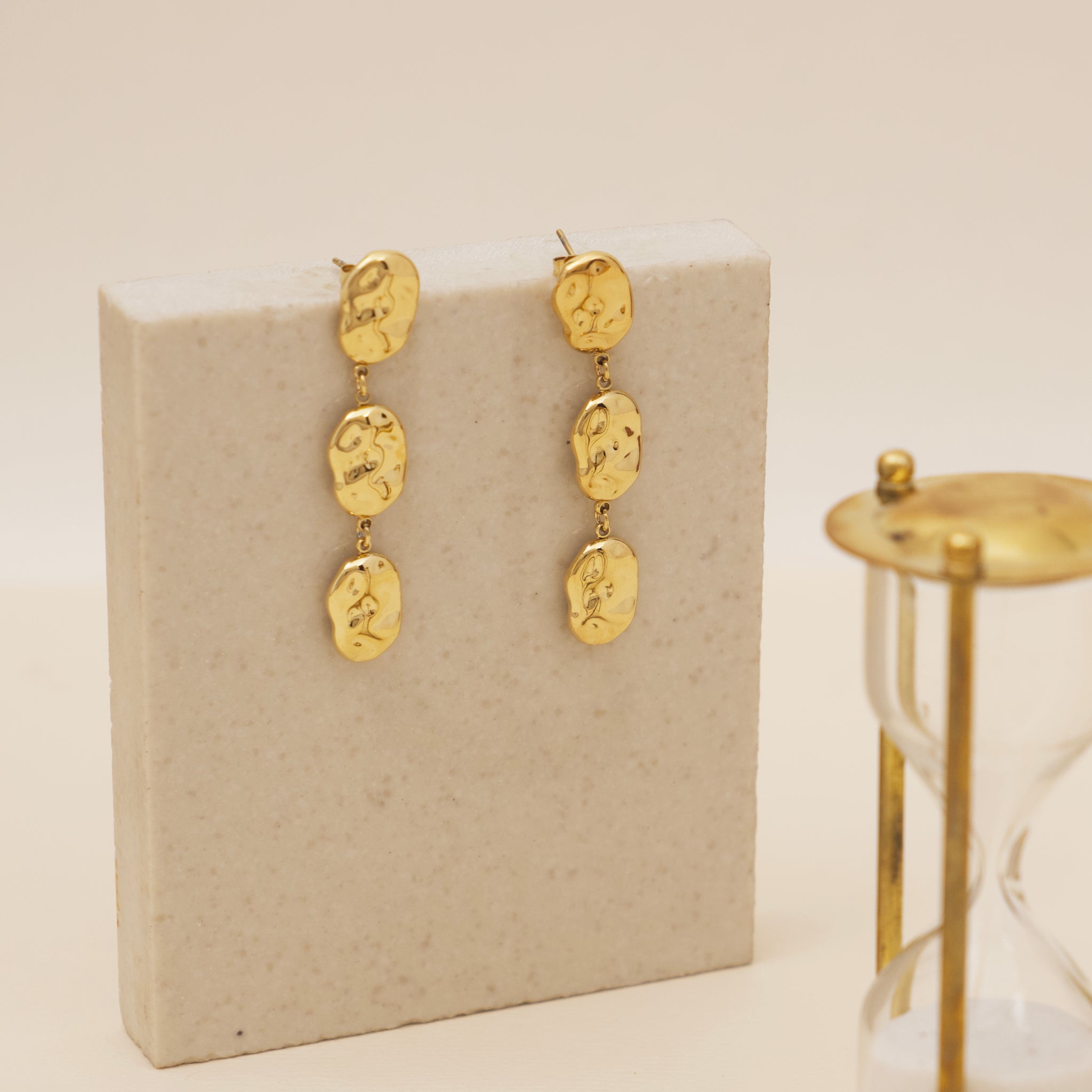 Abstract Foil Dangling Earrings