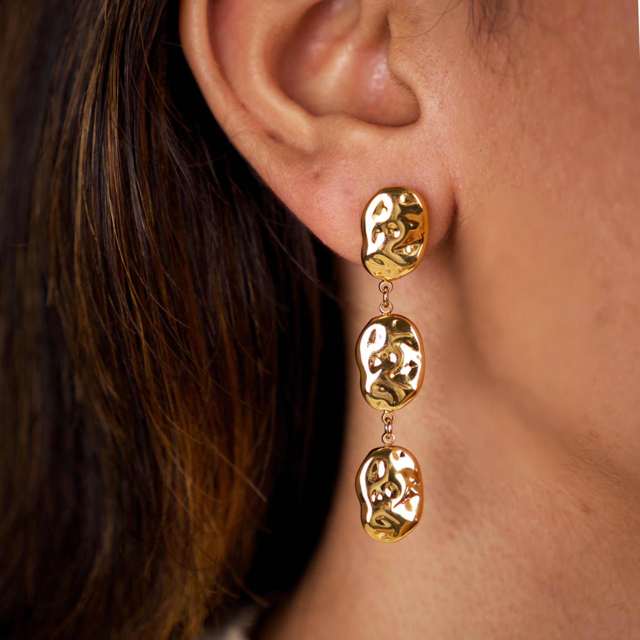 Abstract Foil Dangling Earrings