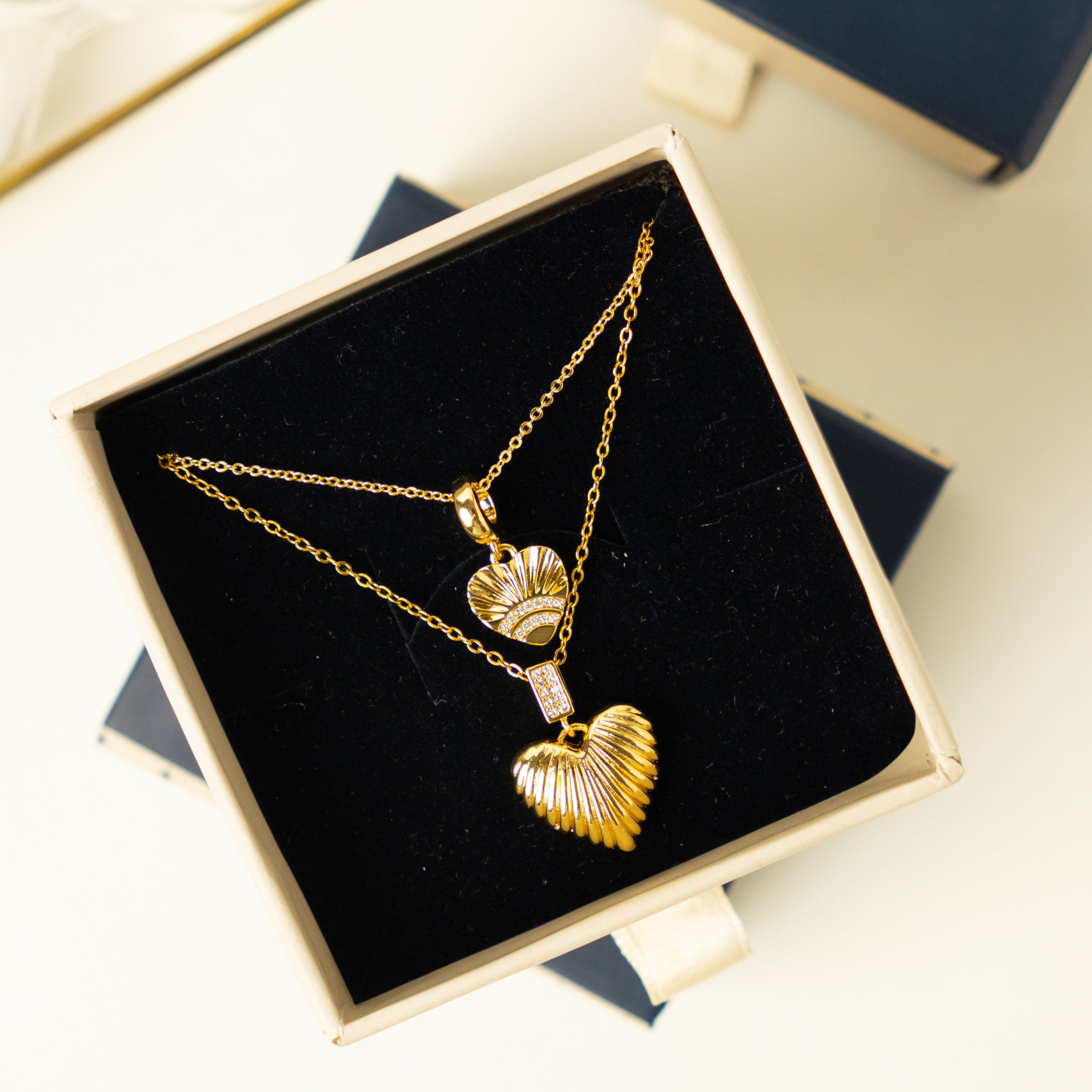 Heart On Heart Necklace Set