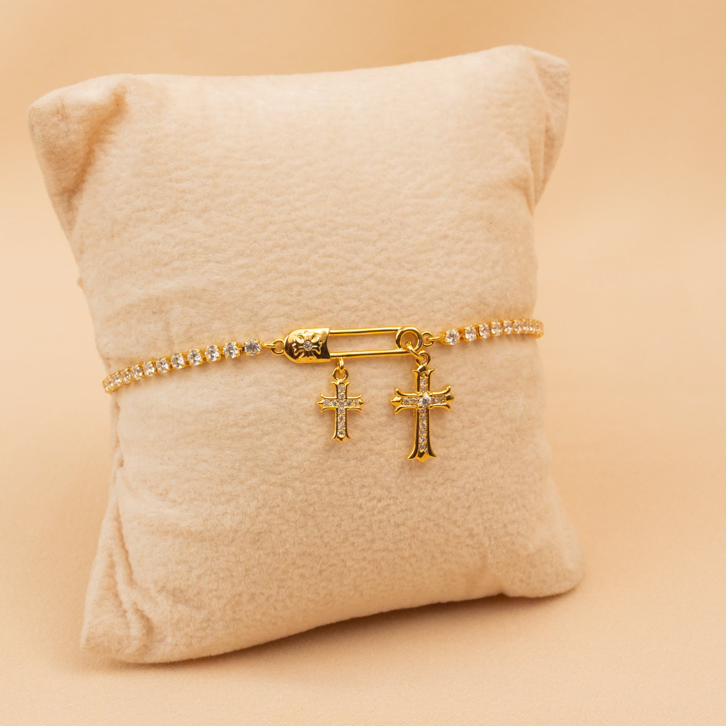 Twin Cross Drop Bracelet
