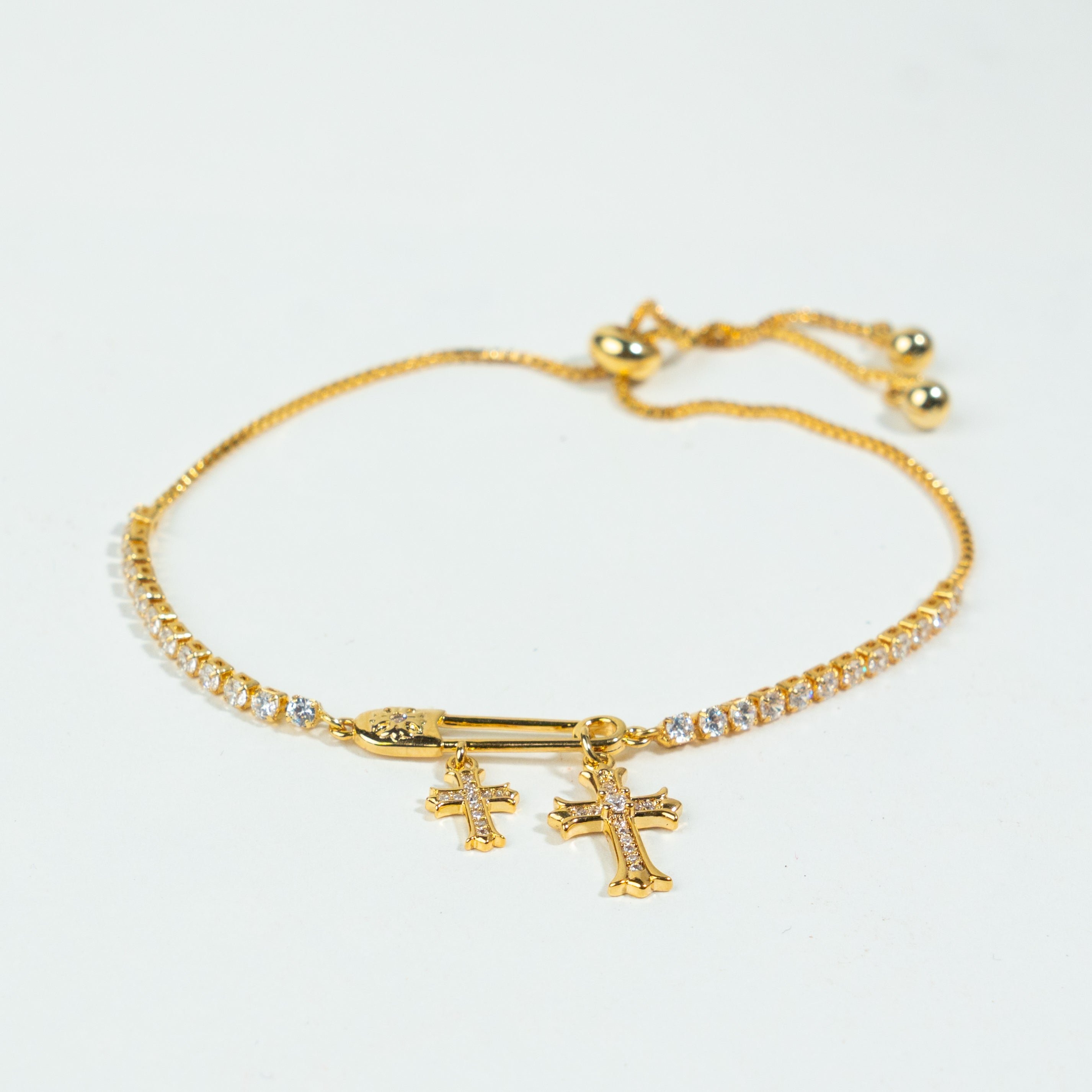 Twin Cross Drop Bracelet