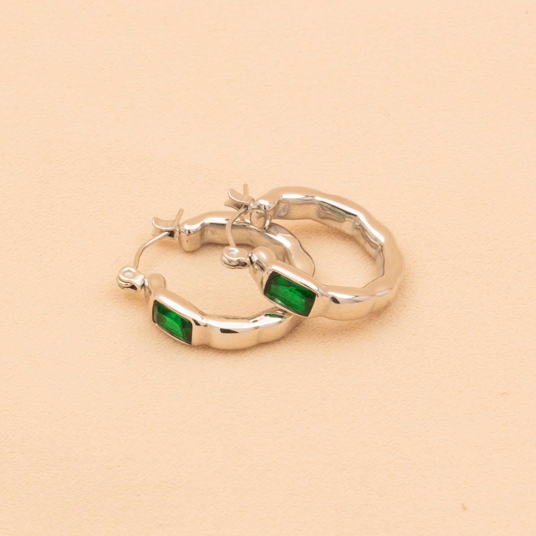 Emerald Envy Loop Hoops