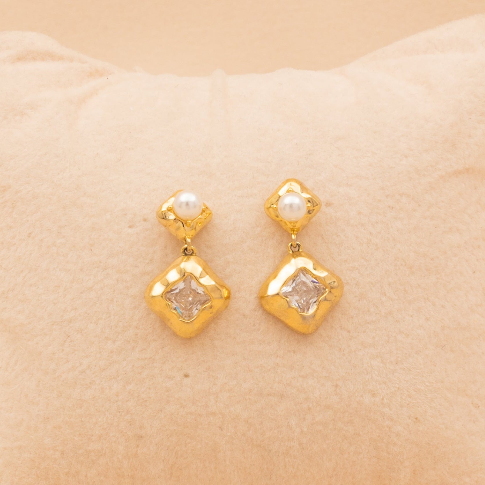 Gleam Square Drop Earrings