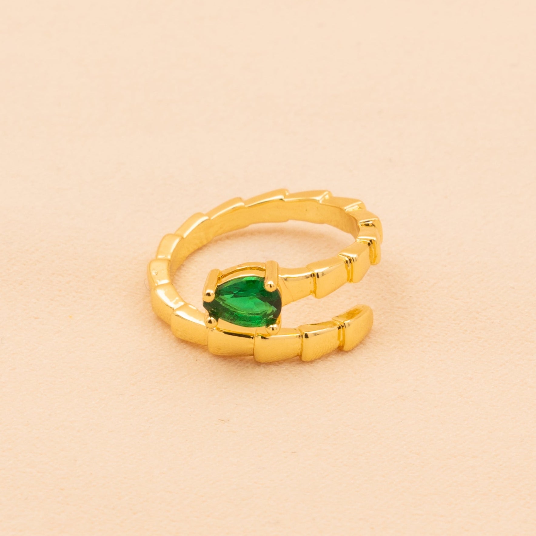 Emerald Snake Ring