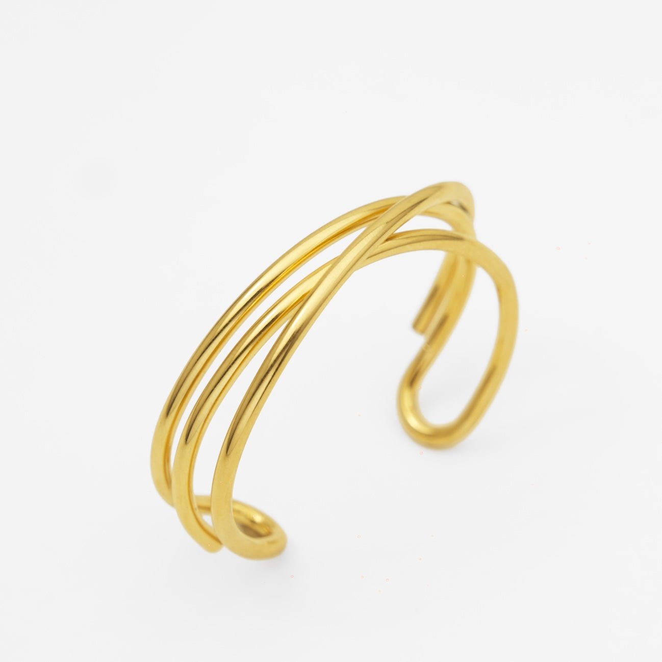 Triple Toned Curve Bangle