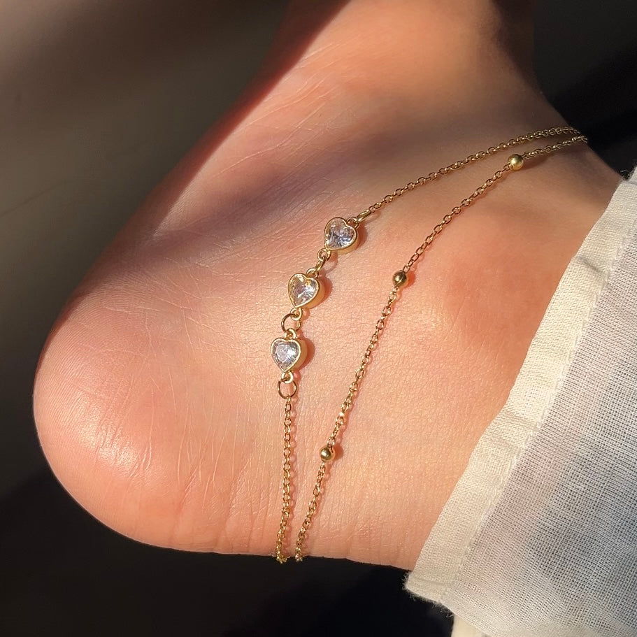 Trinity Heart Anklet