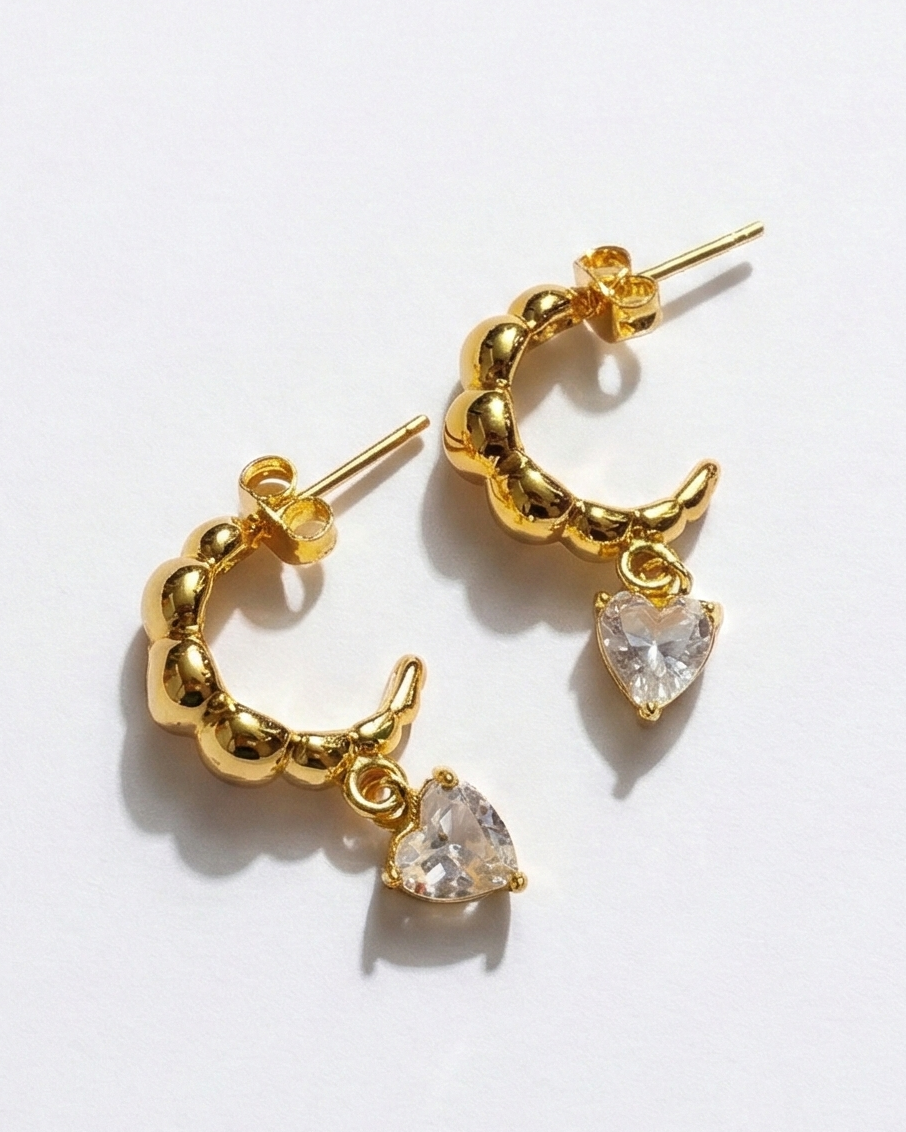Celia Heart Drop Earrings