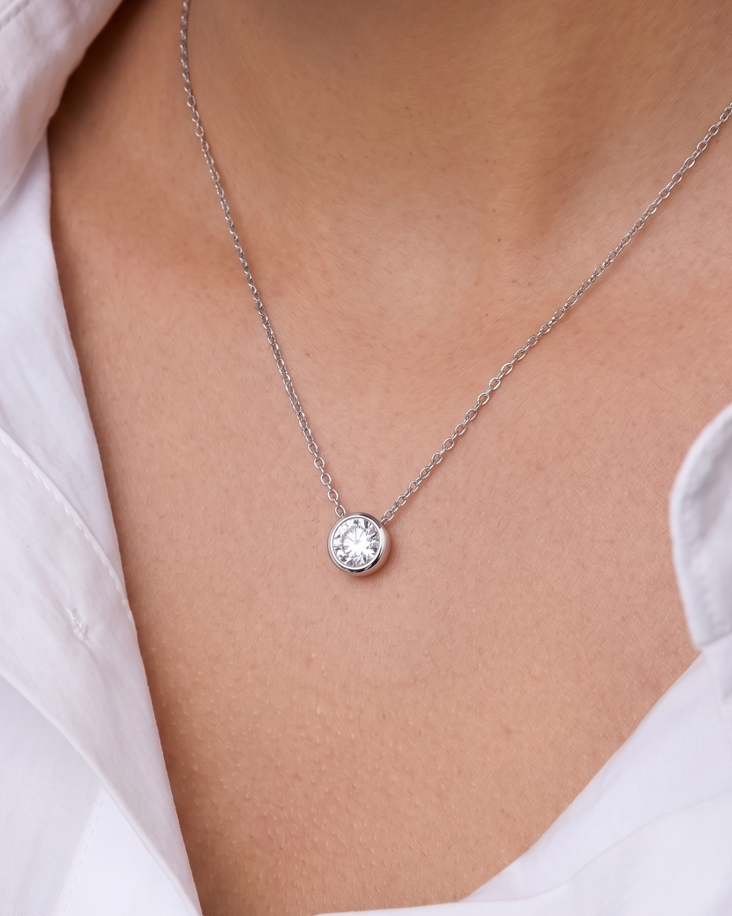 Bezel Solitaire Necklace