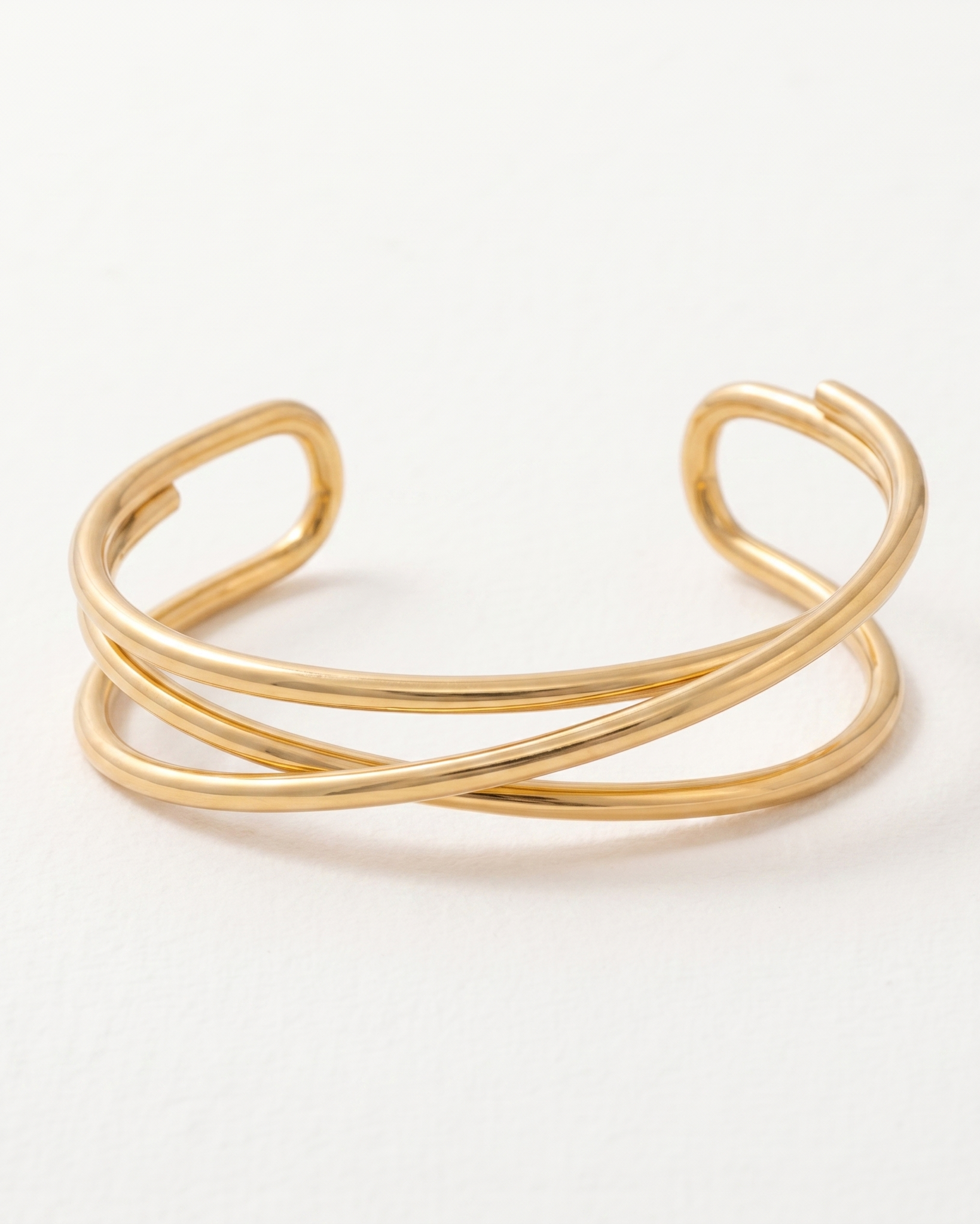 Triple Toned Curve Bangle