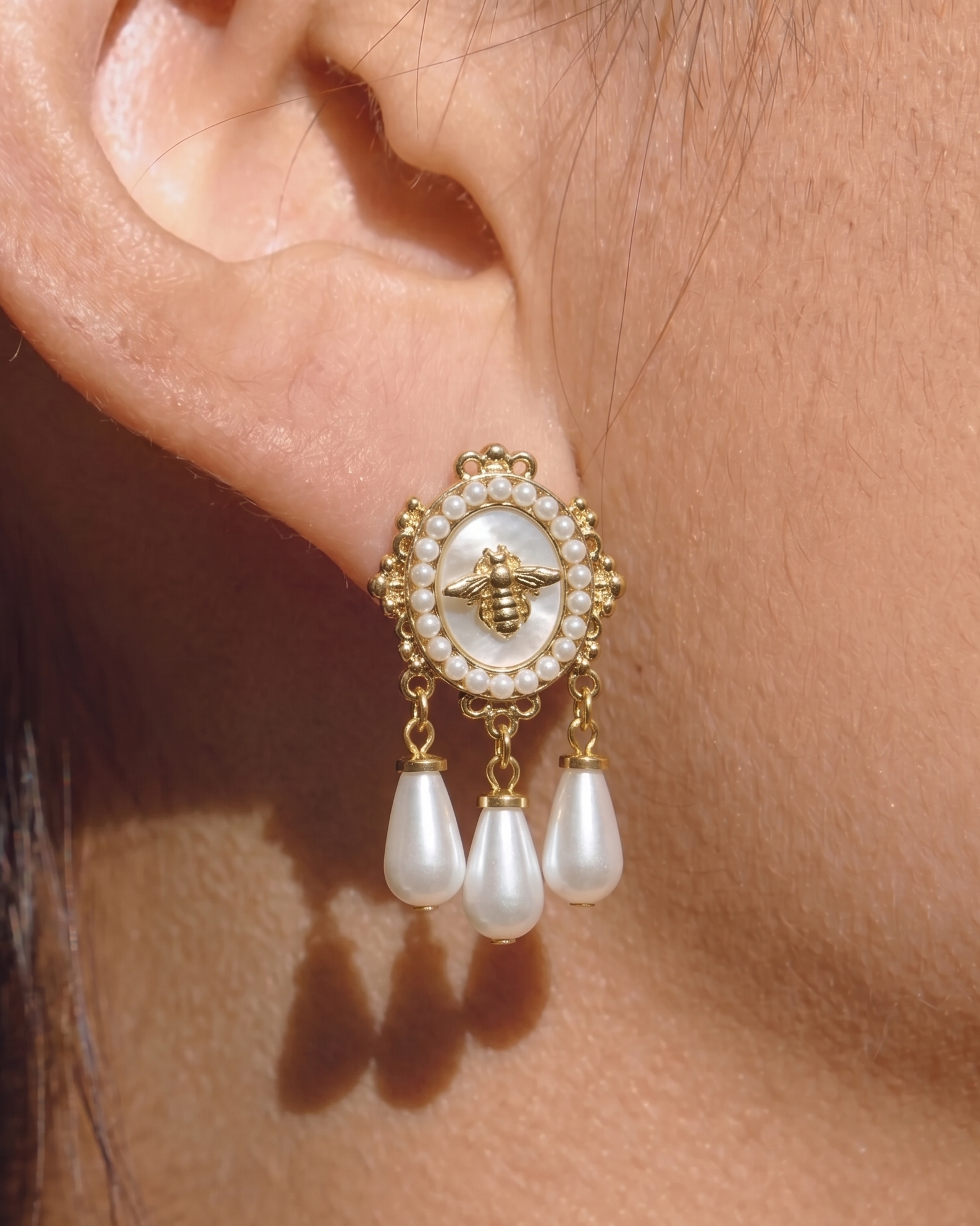 Pearl Medallion Earrings