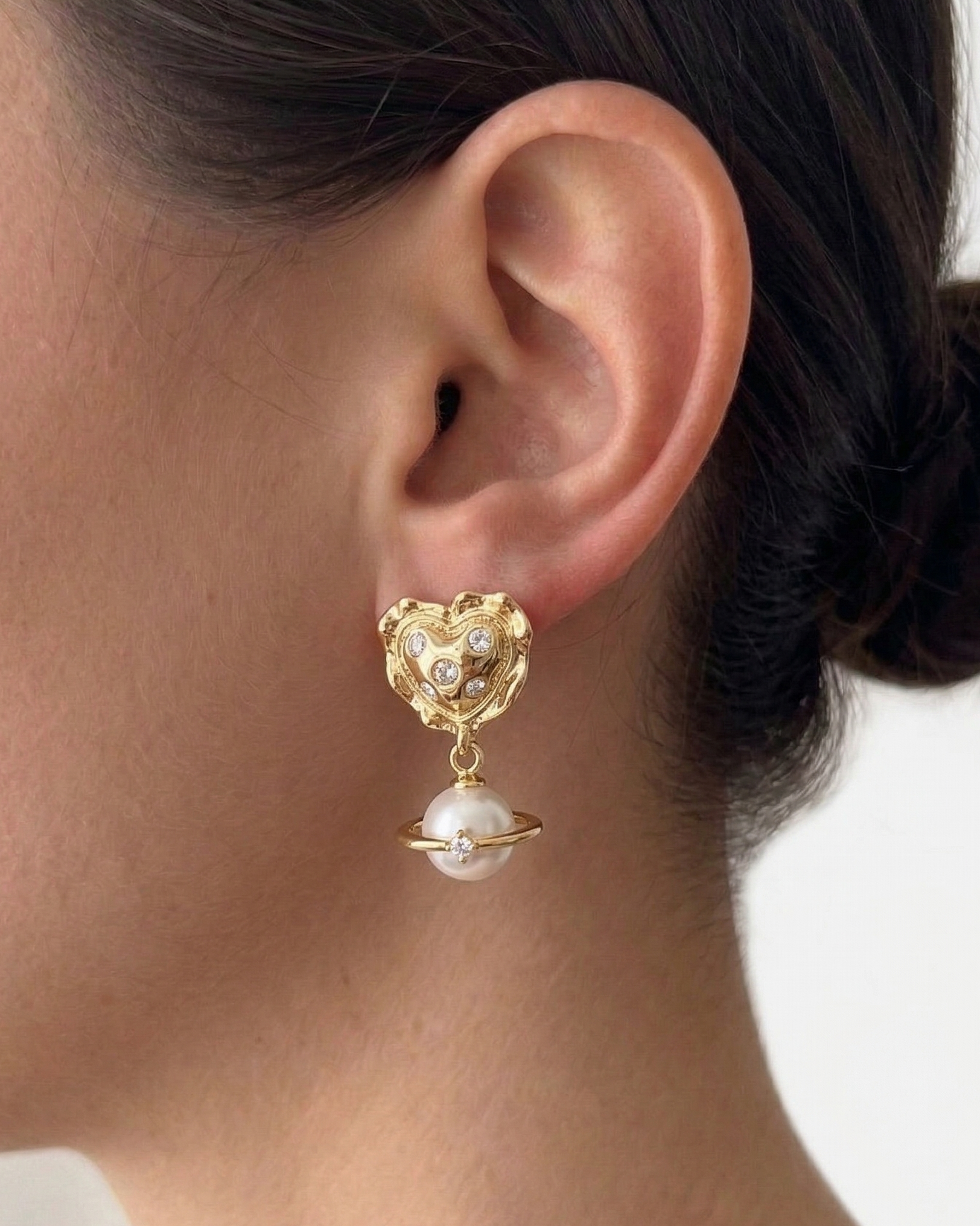 Regal Heart Drop Earrings