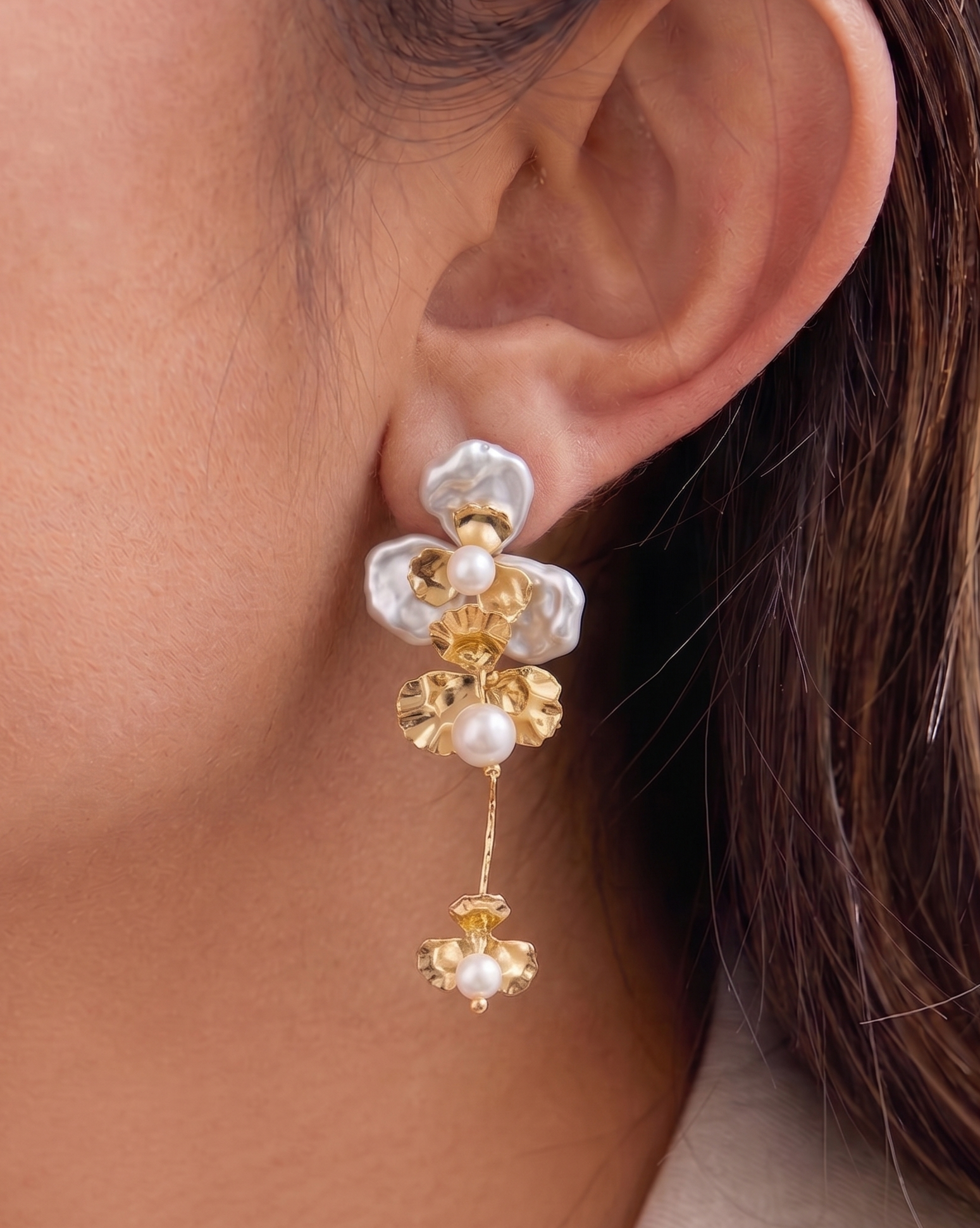 Blossom Pearl Drop Earrings