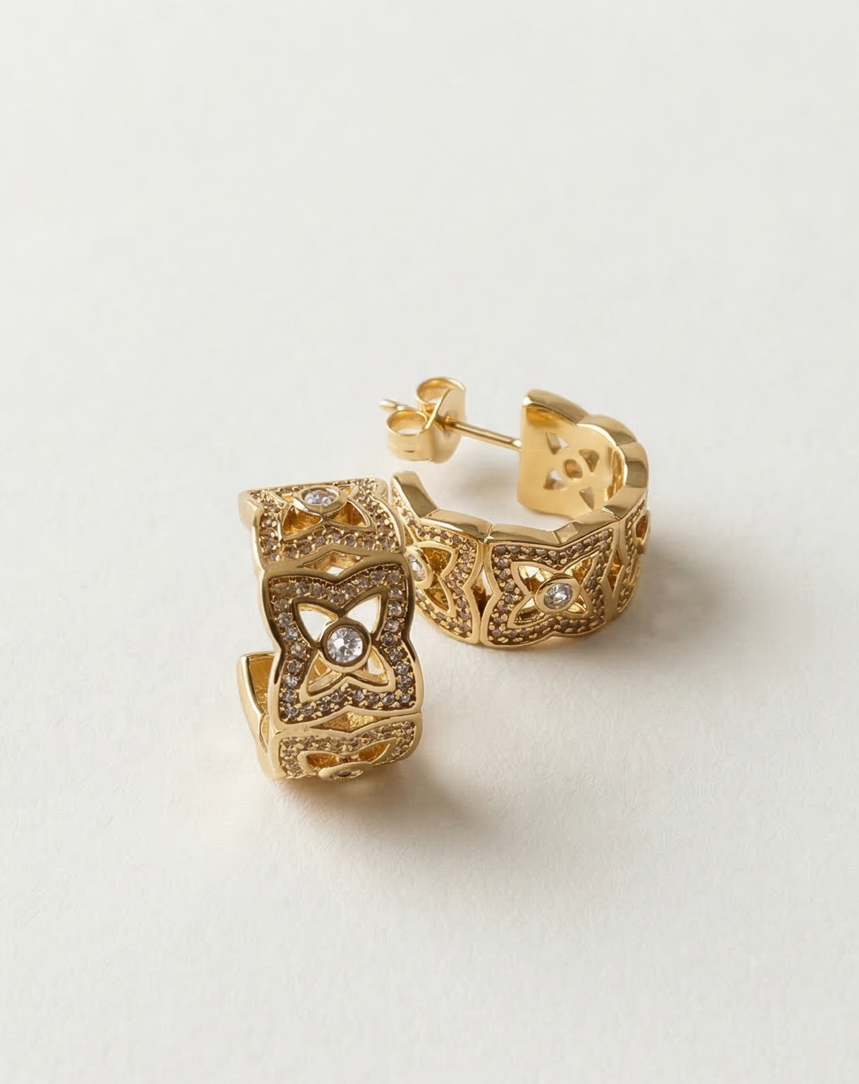 Ornate Crest Hoops