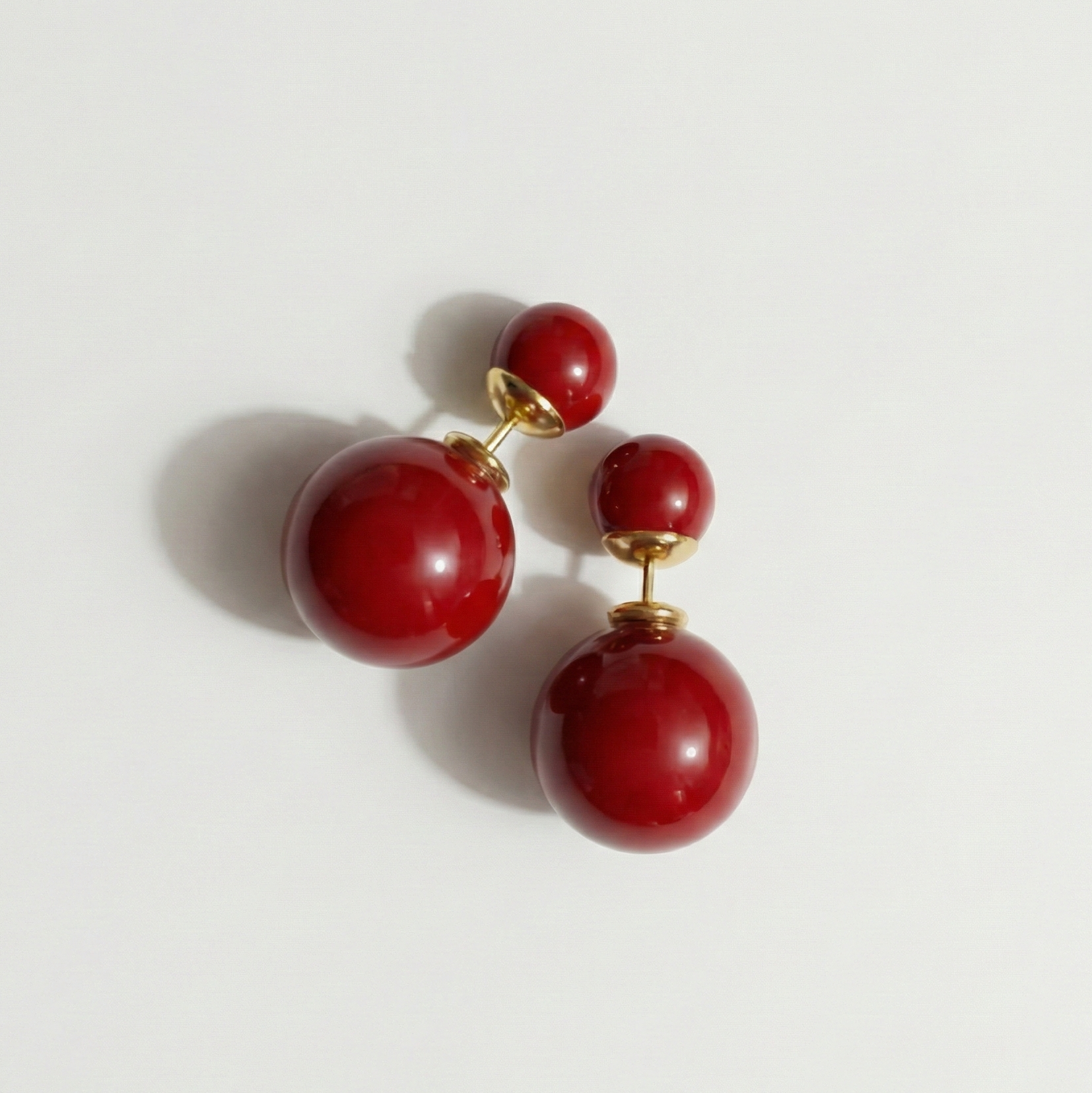 Maroon Two Sided Earrings