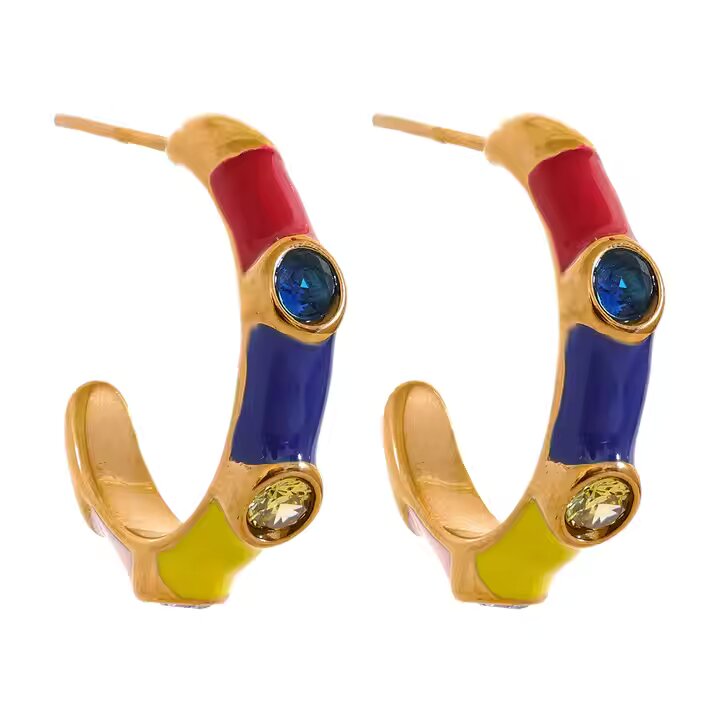 Terra Rainbow Hoop Earrings