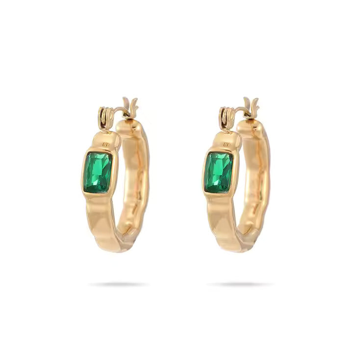 Emerald Envy Loop Hoops