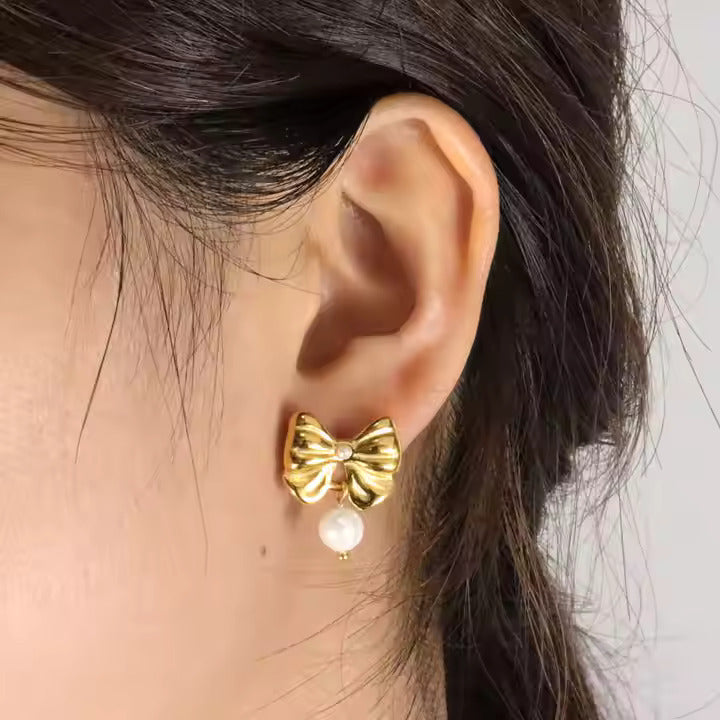 Pearl Bow Studs