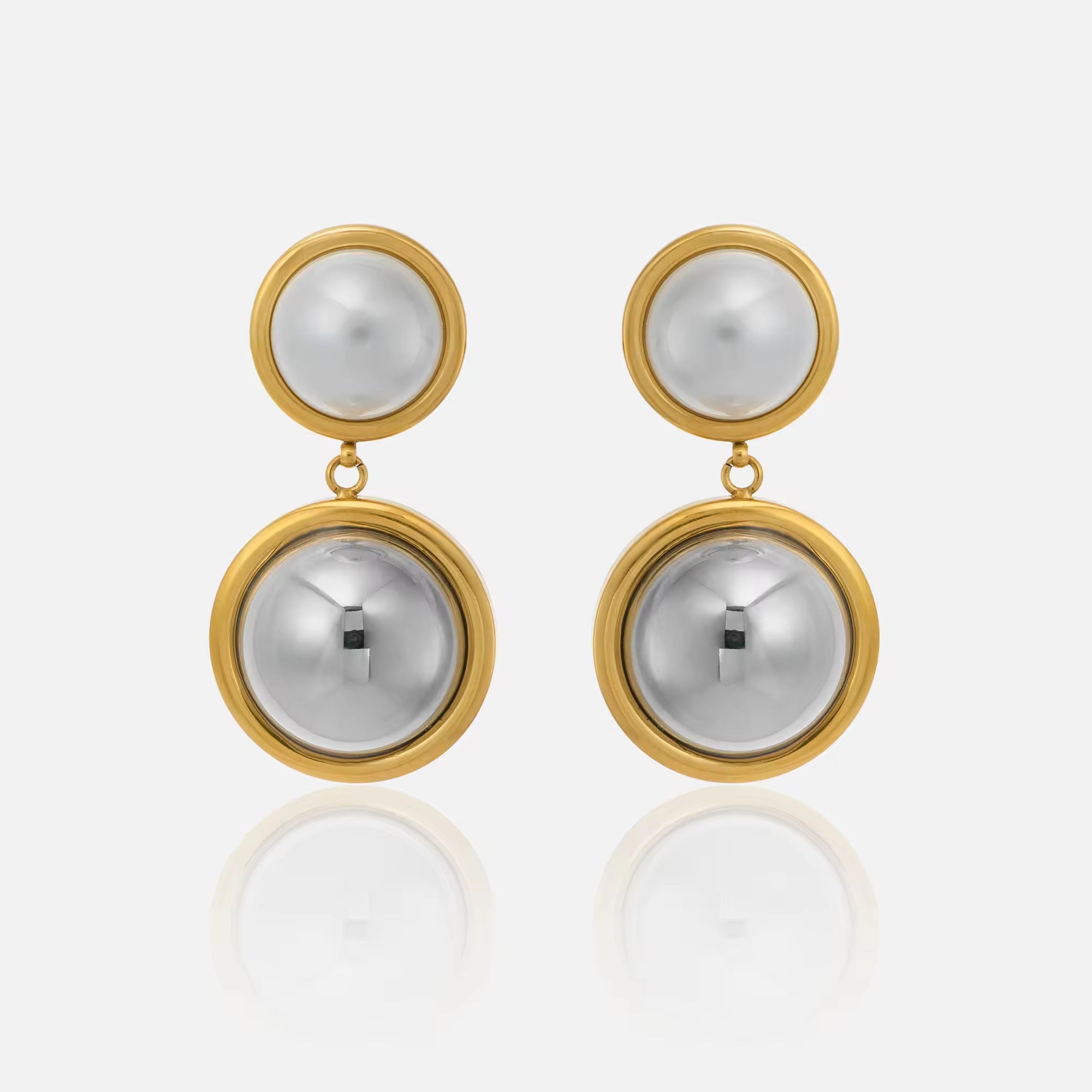 Two Toned Statement Earrings