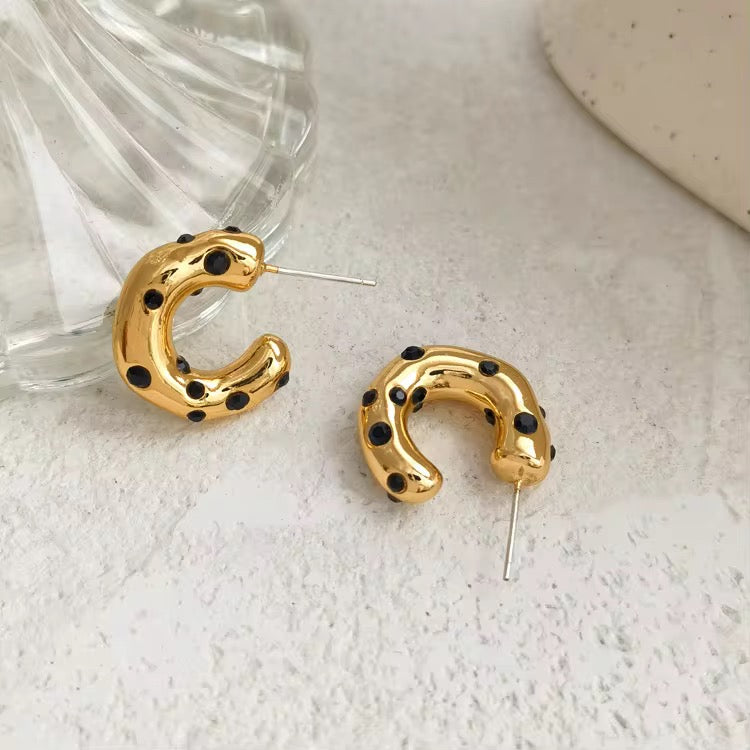 Moonstone Hoop Earrings