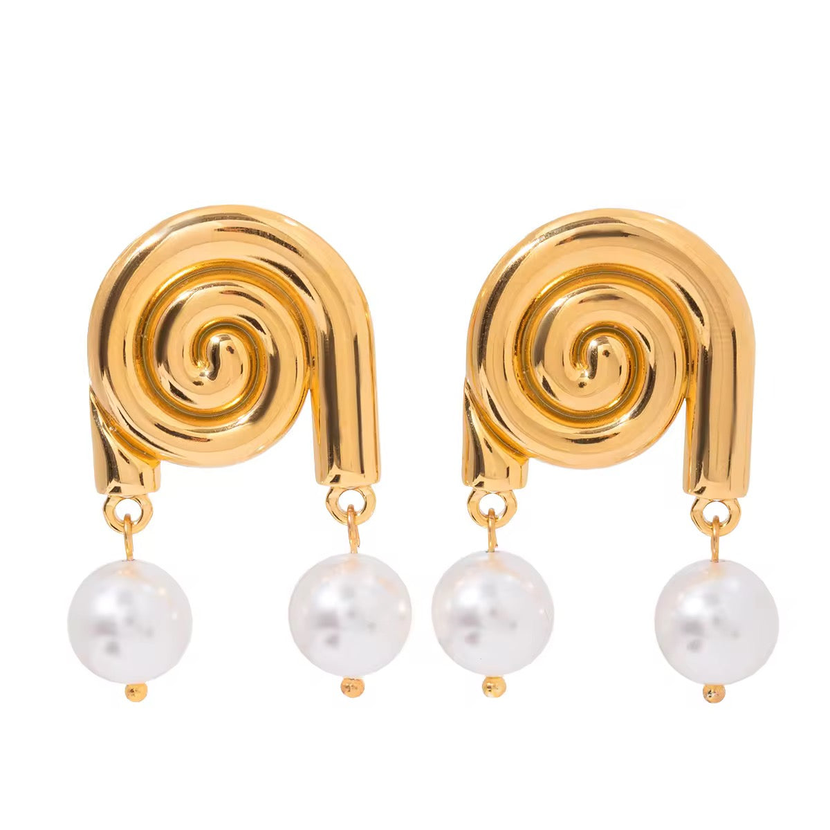 Aurielle Spiral Pearl Earrings