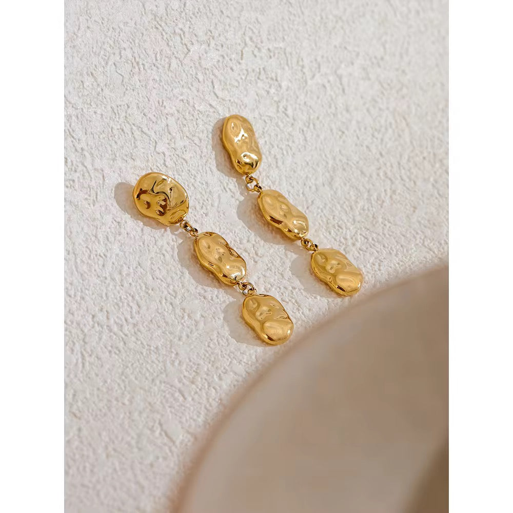 Abstract Foil Dangling Earrings
