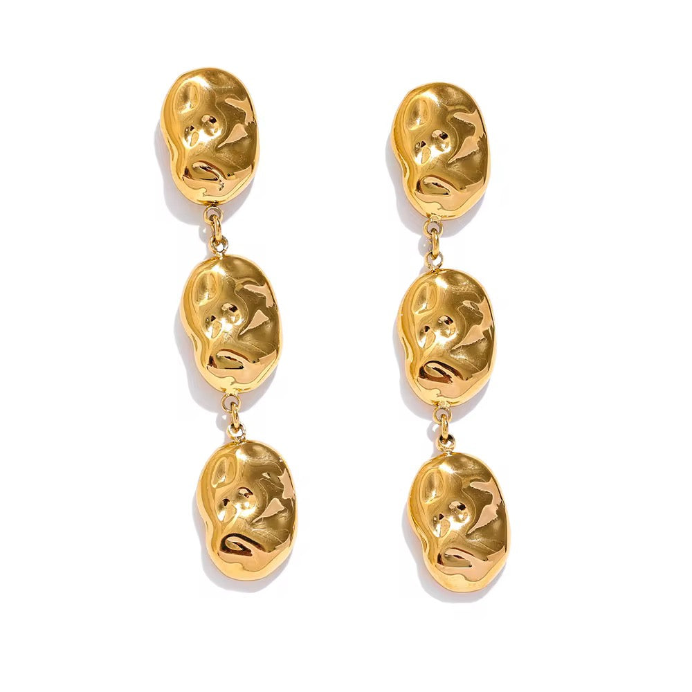 Abstract Foil Dangling Earrings