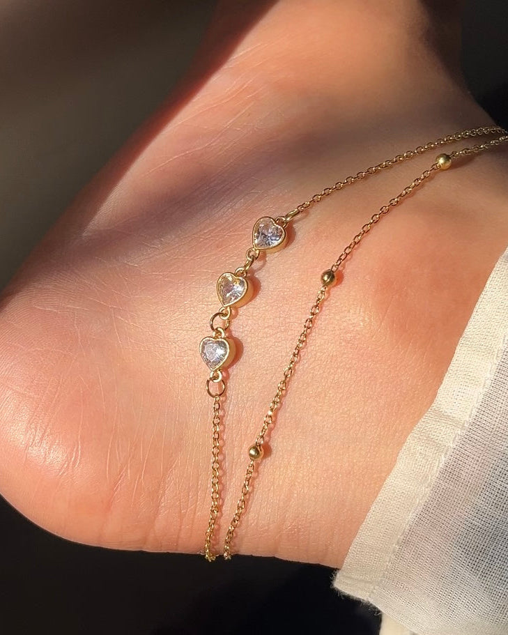 Trinity Heart Anklet