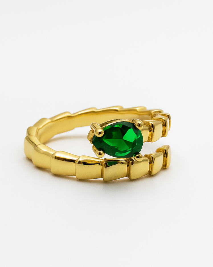 Emerald Snake Ring