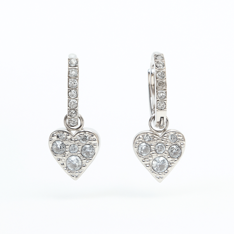 Frosted Heart Earrings