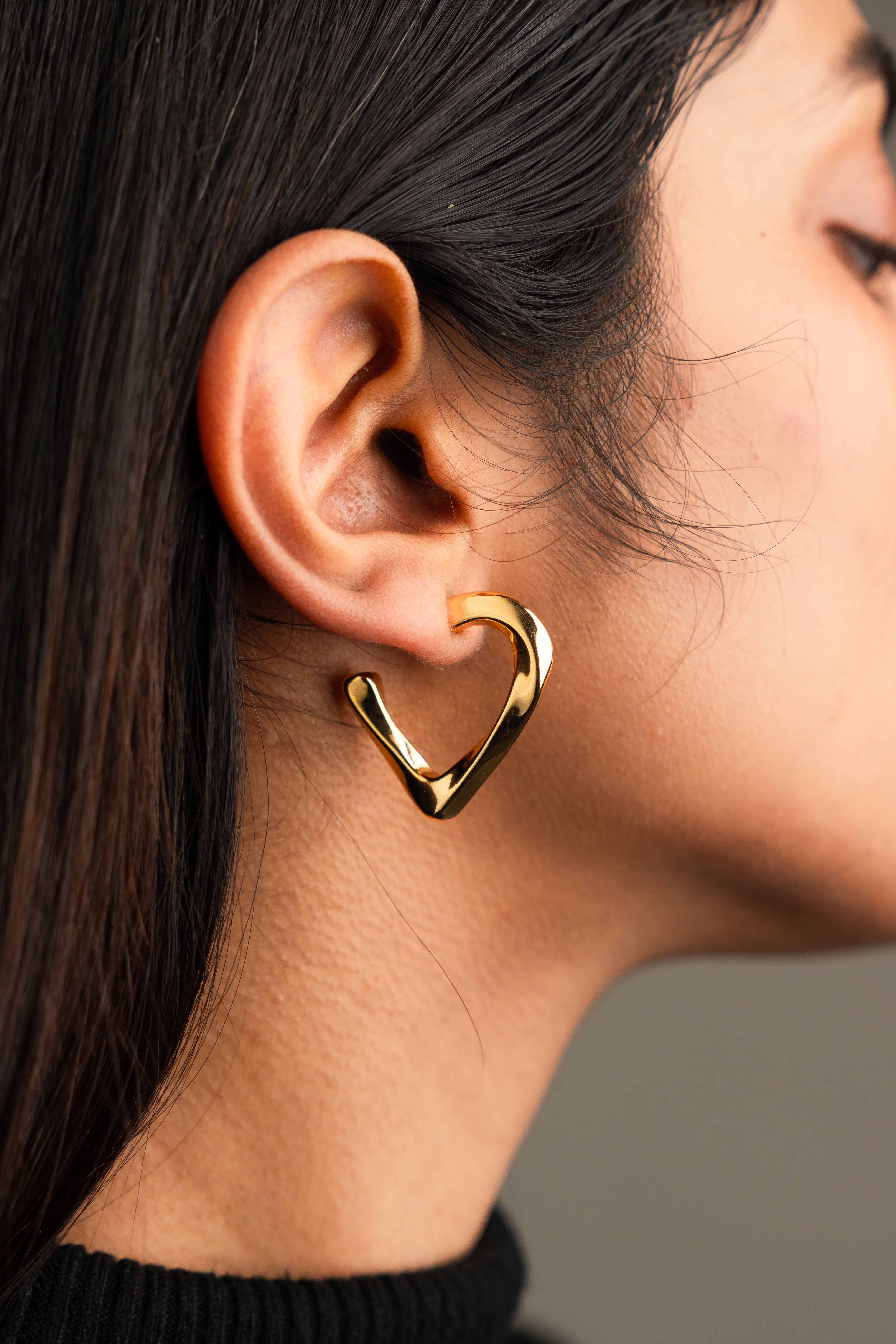 Half-Hearted Hoop Earrings
